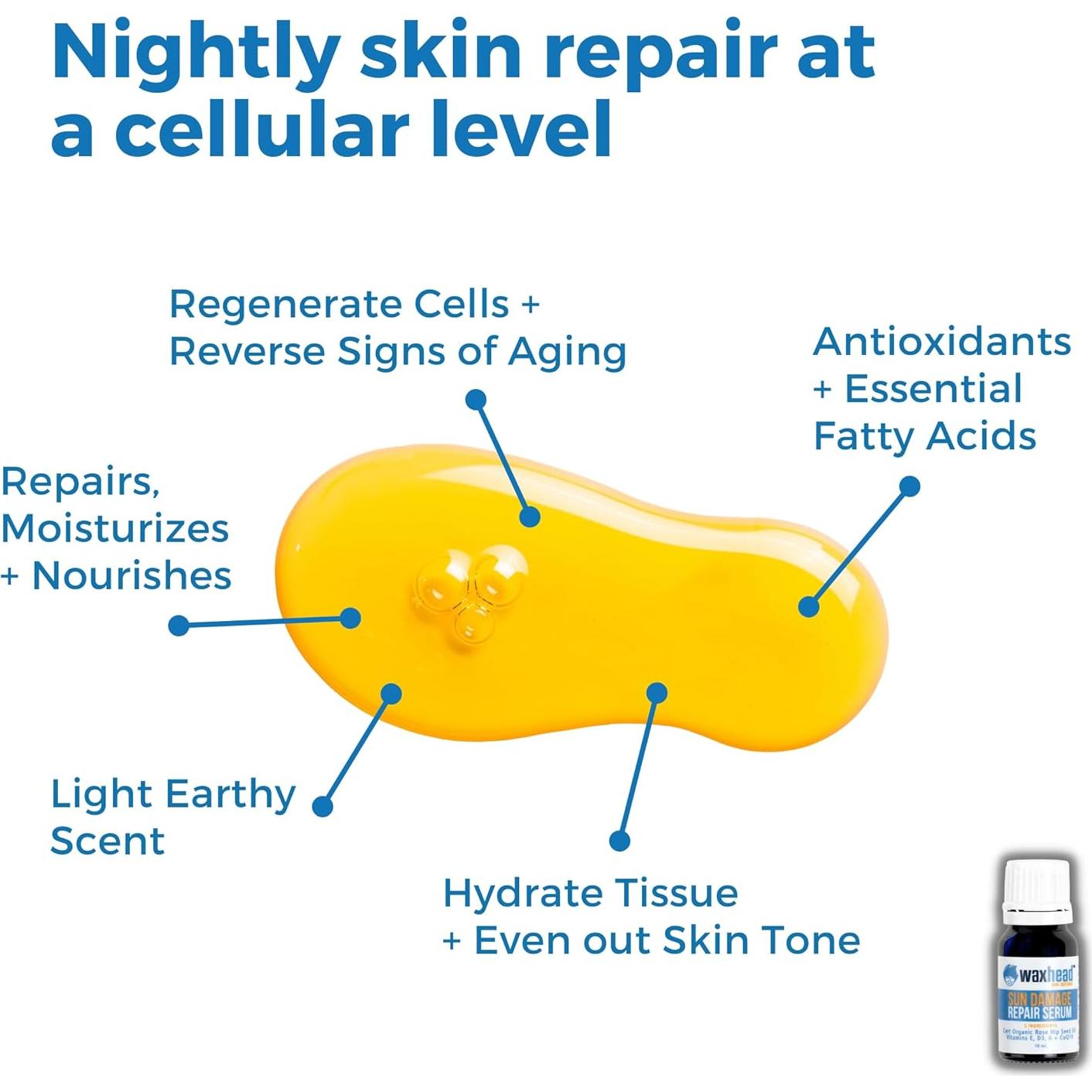 Suero Reparador Waxhead con Rosa Mosqueta y Vitaminas A, E, D3