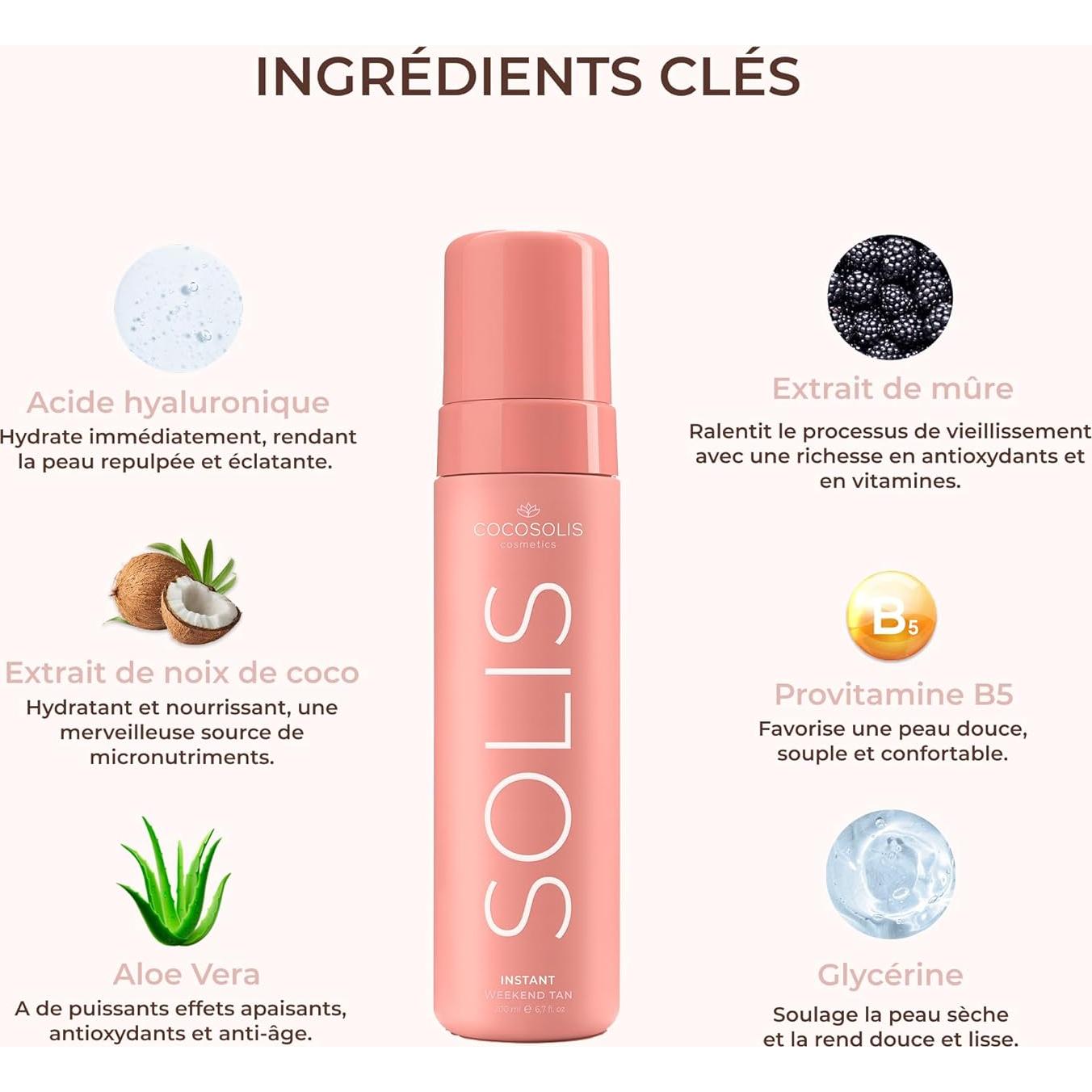 Espuma bronceadora instantánea COCOSOLIS 200 ml natural