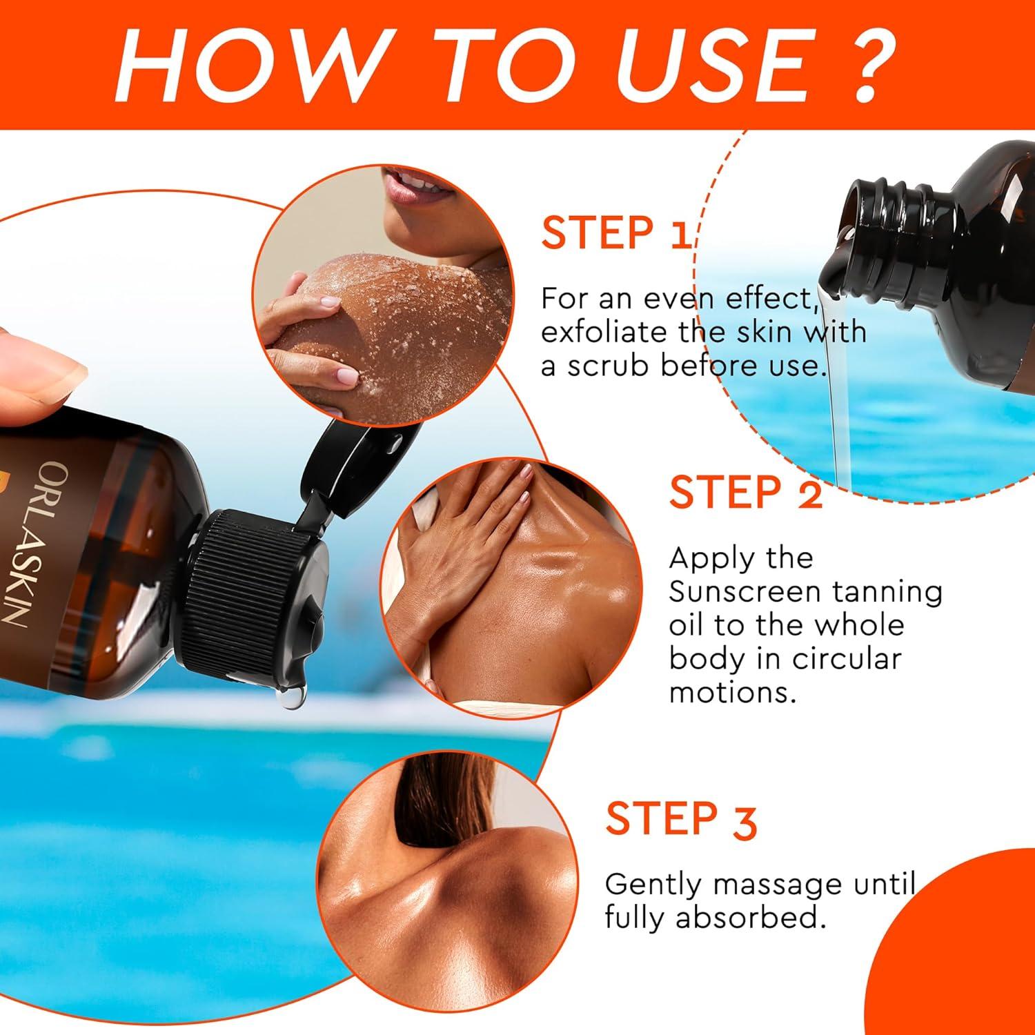 Aceite Bronceador ORLASKIN 120g Hidratante Vegano con Coco