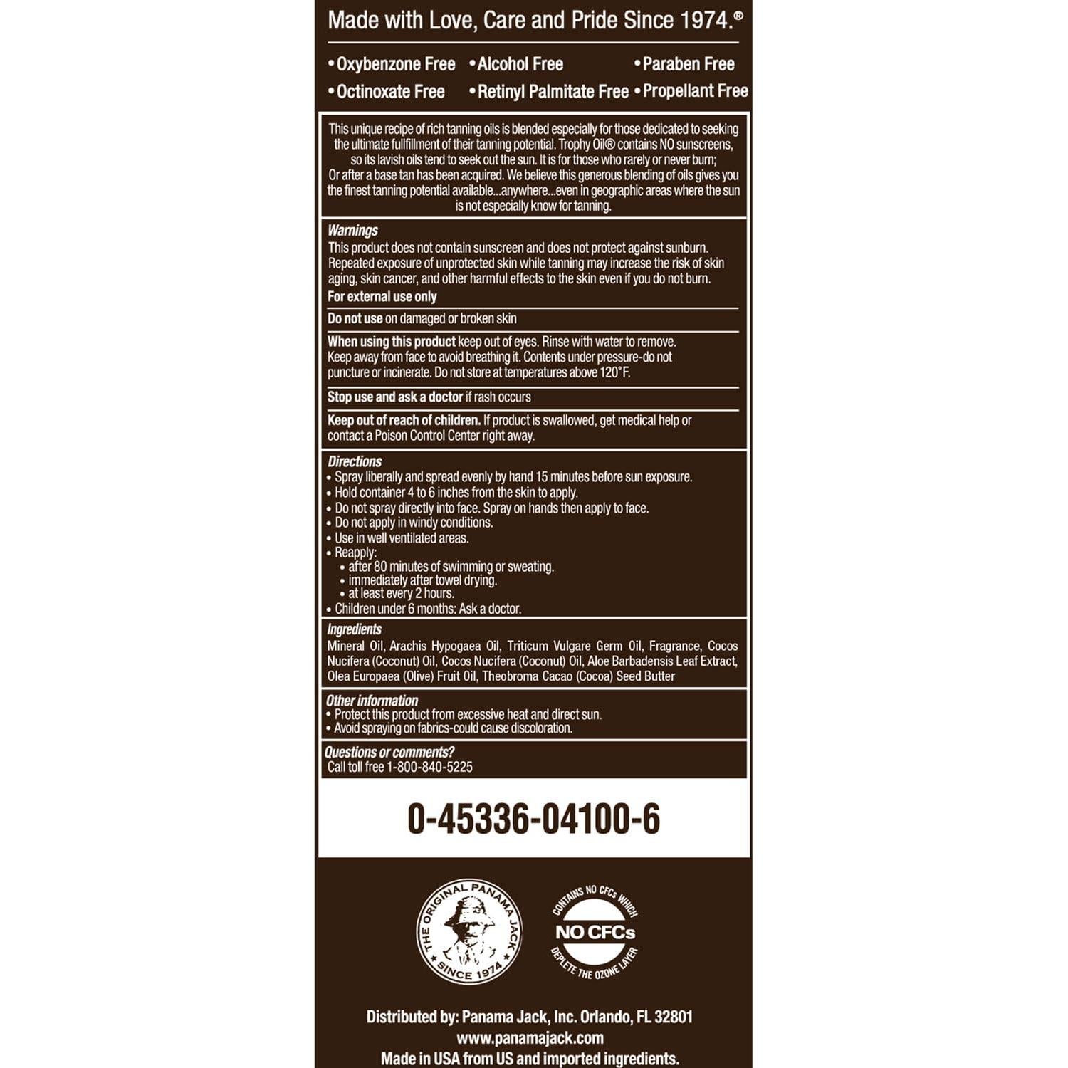 Aceite Bronceador Panama Jack Trophy 155 g - Sin SPF, 2 Piezas