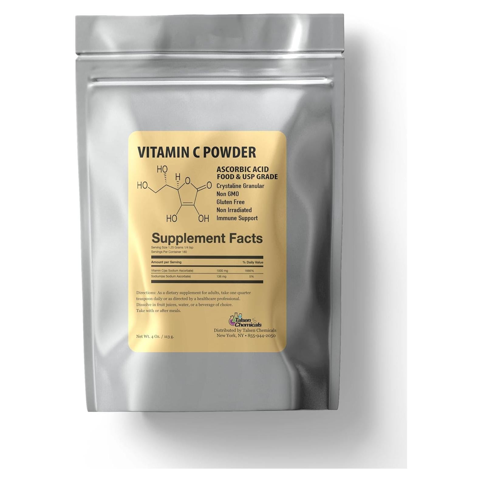 Polvo de Vitamina C Orgánica Talsen 113 g - Antioxidante DIY