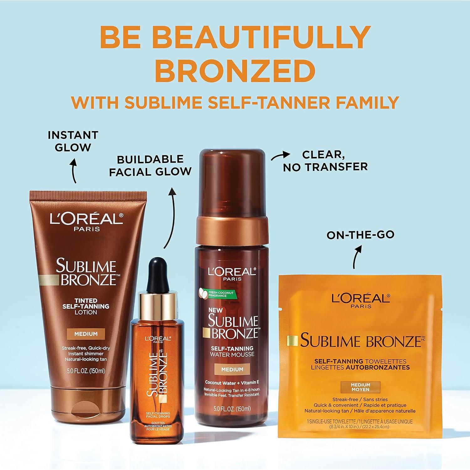 Toallitas Autobronceadoras L'Oreal Paris Sublime Bronze 6 Unidades
