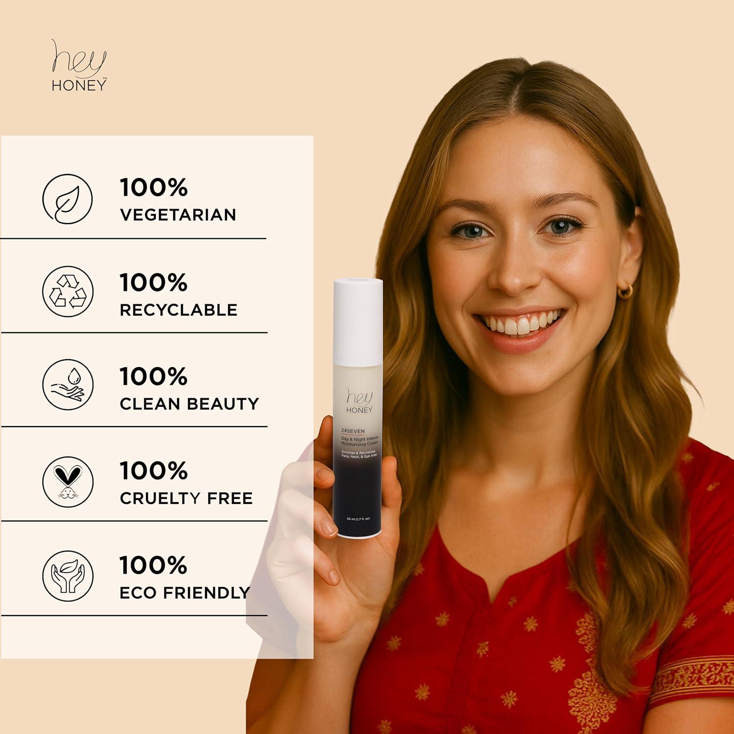 Crema Hidratante 24Seven Hey Honey Anti-Envejecimiento 48g