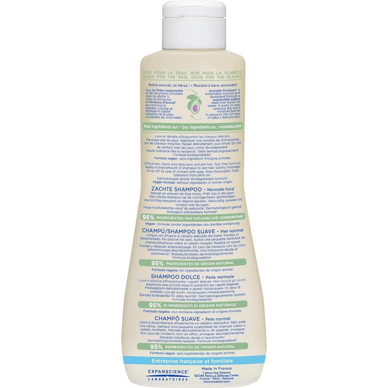 Champú Suave Mustela 500 ml - Cuidado Cabello Bebés Sin Lagrimas