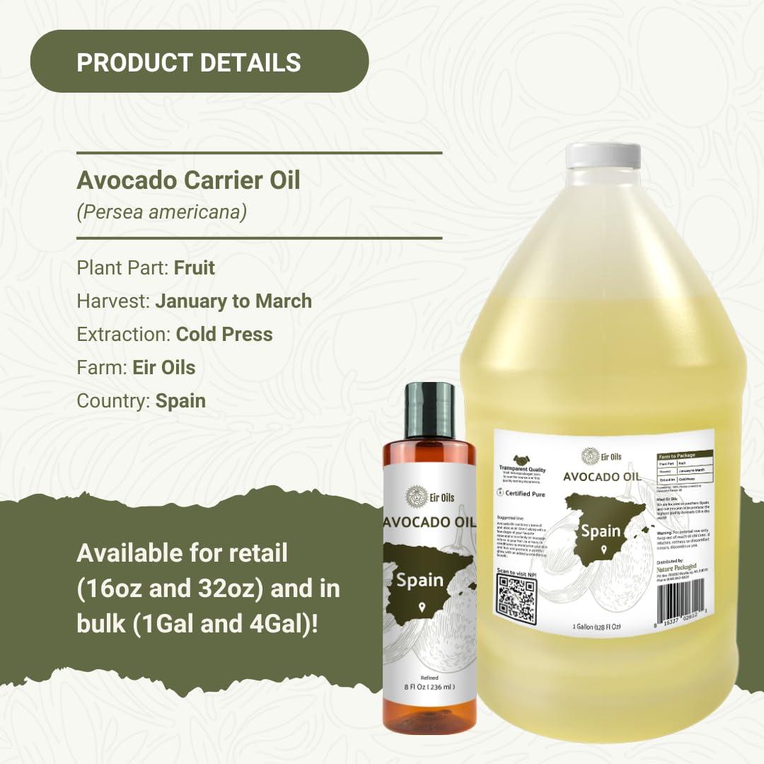 Aceite de Aguacate EIR Oils 100% Puro 530g Prensado en Frío