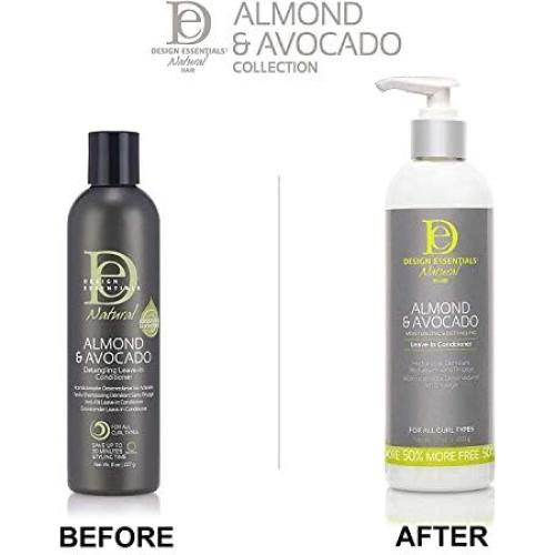 Acondicionador Sin Enjuague Design Essentials 1L Almendra Aguacate