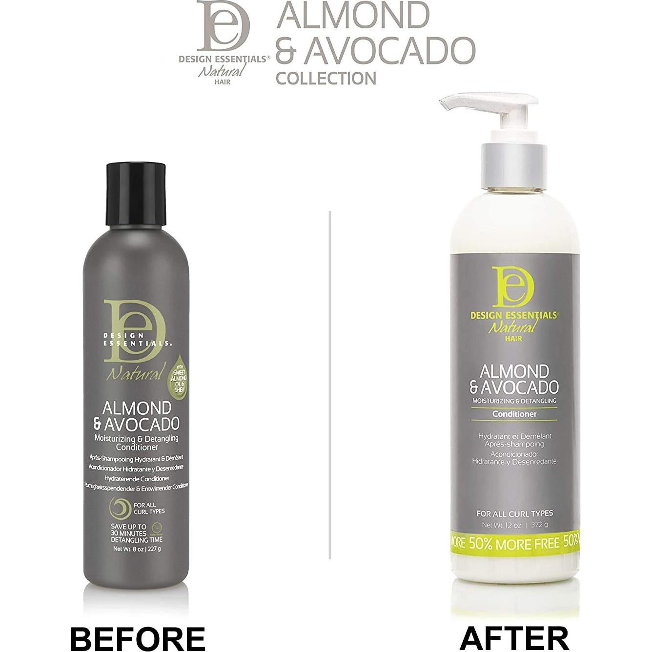 Acondicionador Hidratante Design Essentials 0.95L Almendra Aguacate