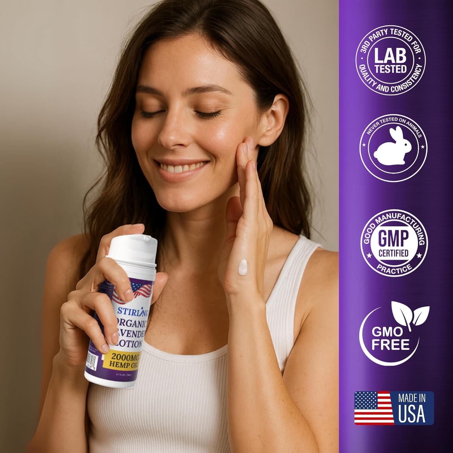 Loción Corporal Nutritiva Stirling 177ml - Lavanda Orgánica con Aceite de Cáñamo