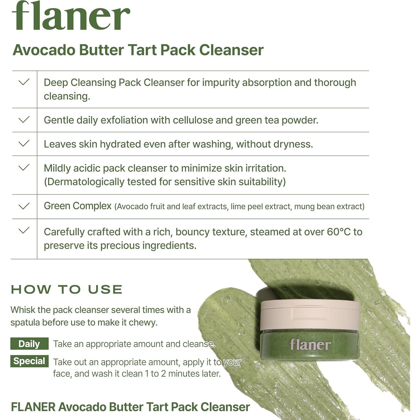 Limpiador Facial Natural Flaner 125 ml - 2 en 1 Aguacate