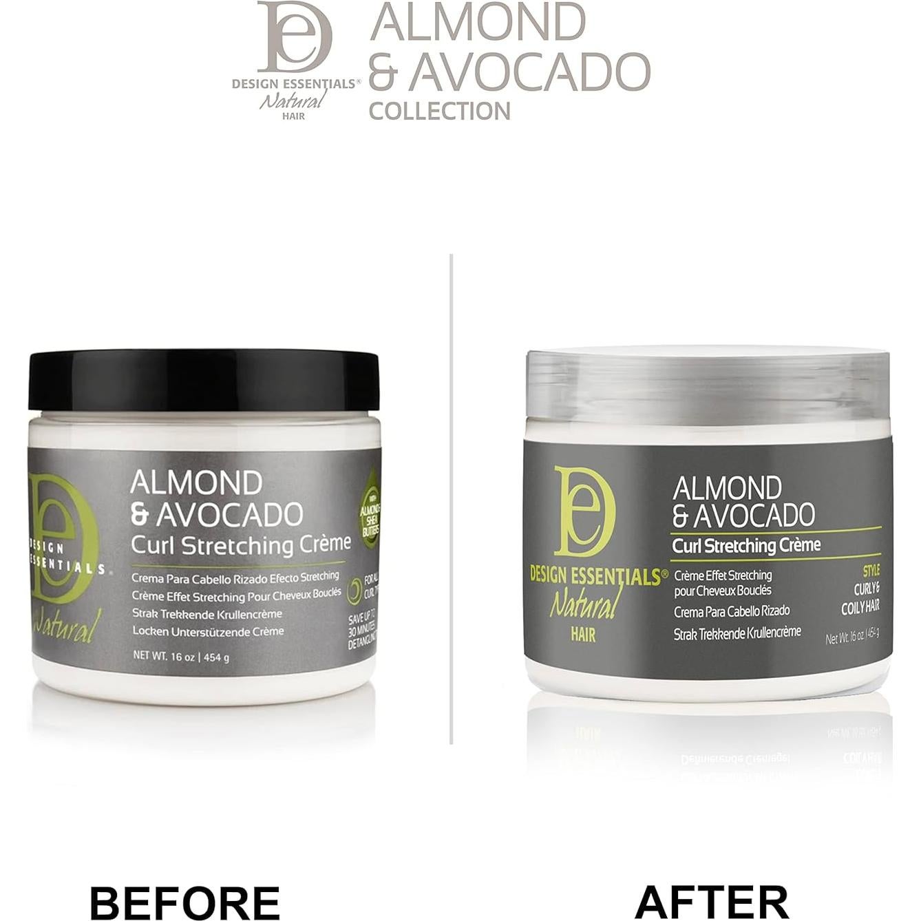 Crema Estiradora de Rizos Design Essentials 473ml Almendra Aguacate