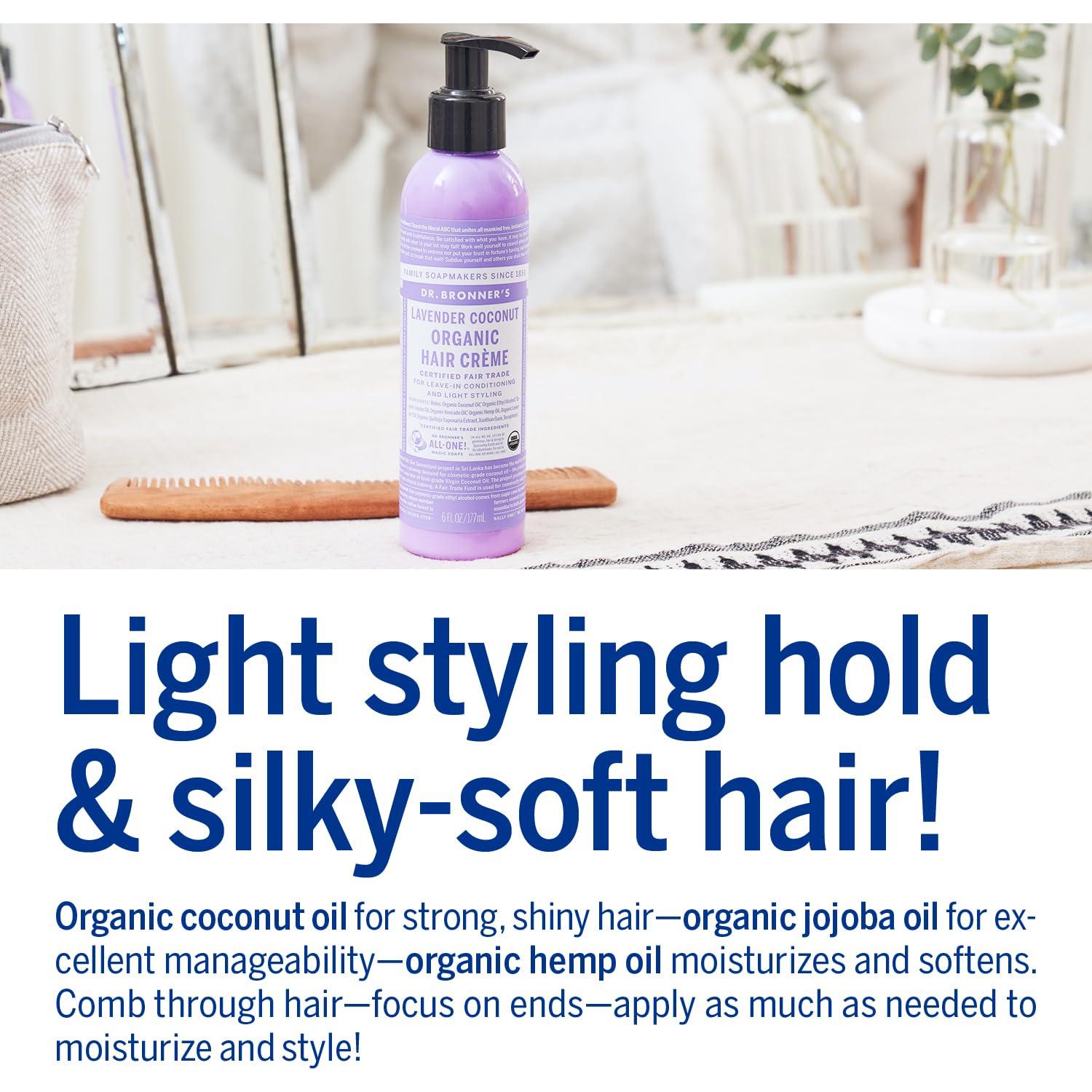 Crema para el cabello orgánica Dr. Bronner's 170g - Acondicionador sin enjuague