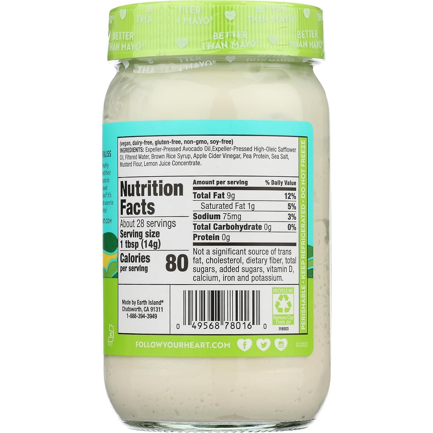 Vegenaise Aceite de Aguacate 473ml Sigue Tu Corazón
