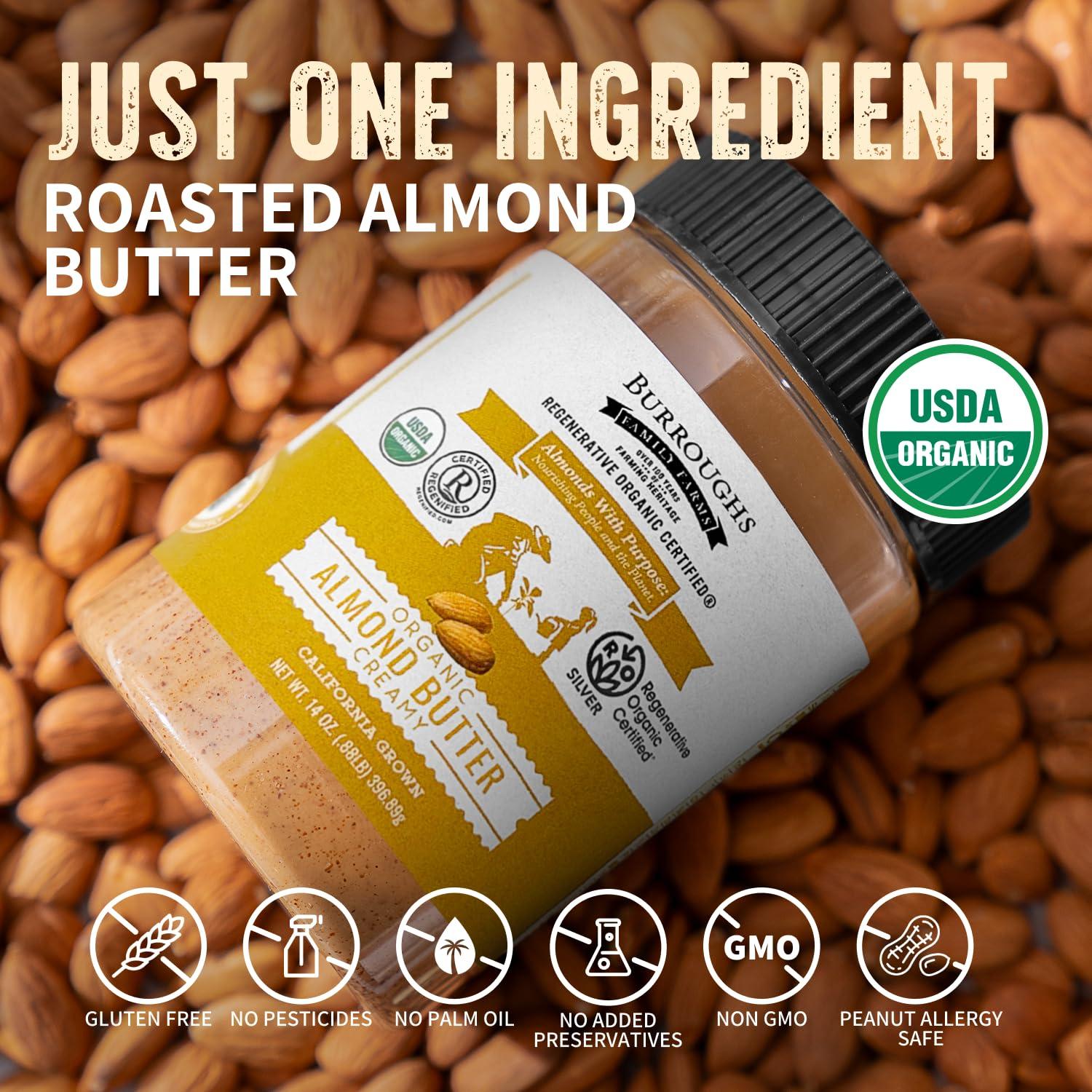 Mantequilla de Almendra Cremosa Orgánica Burroughs 396 g