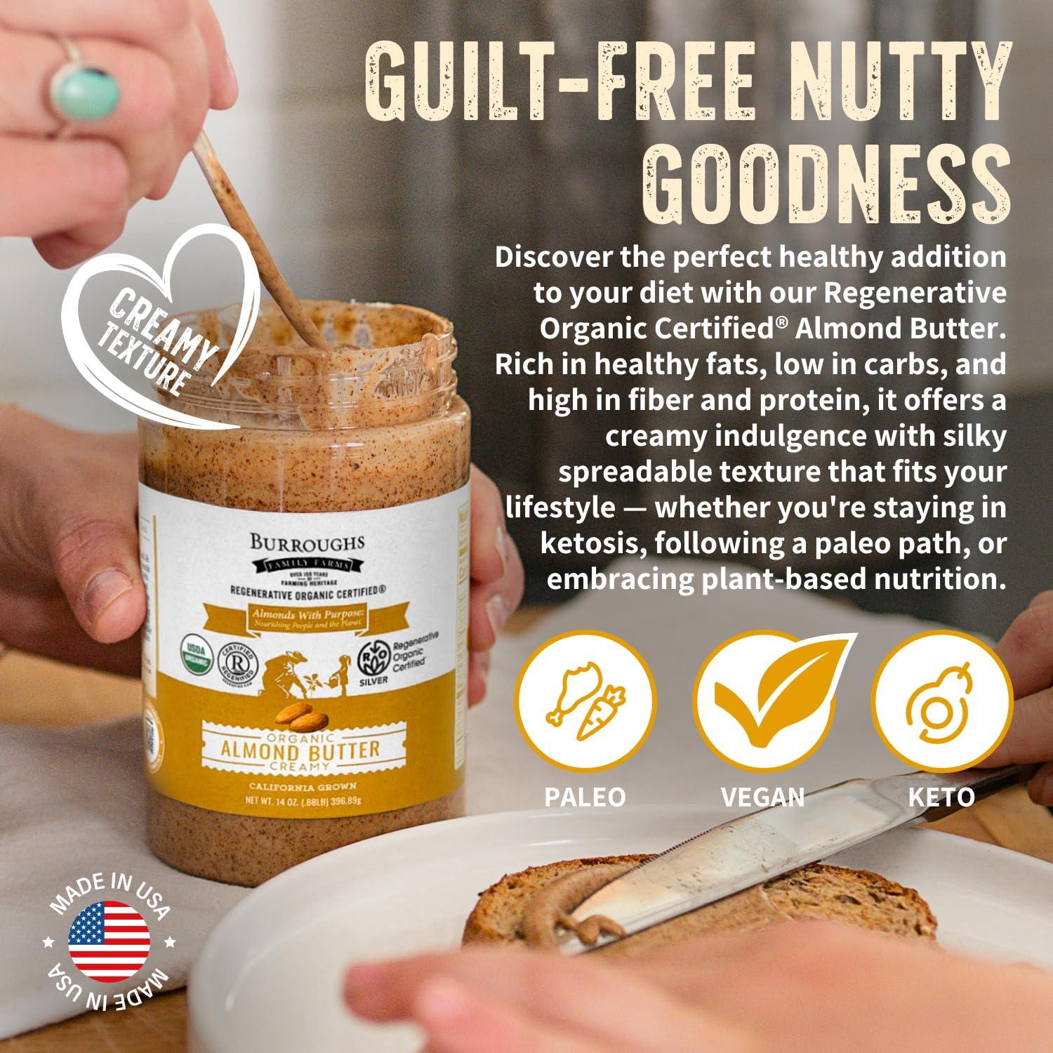 Mantequilla de Almendra Cremosa Orgánica Burroughs 396 g