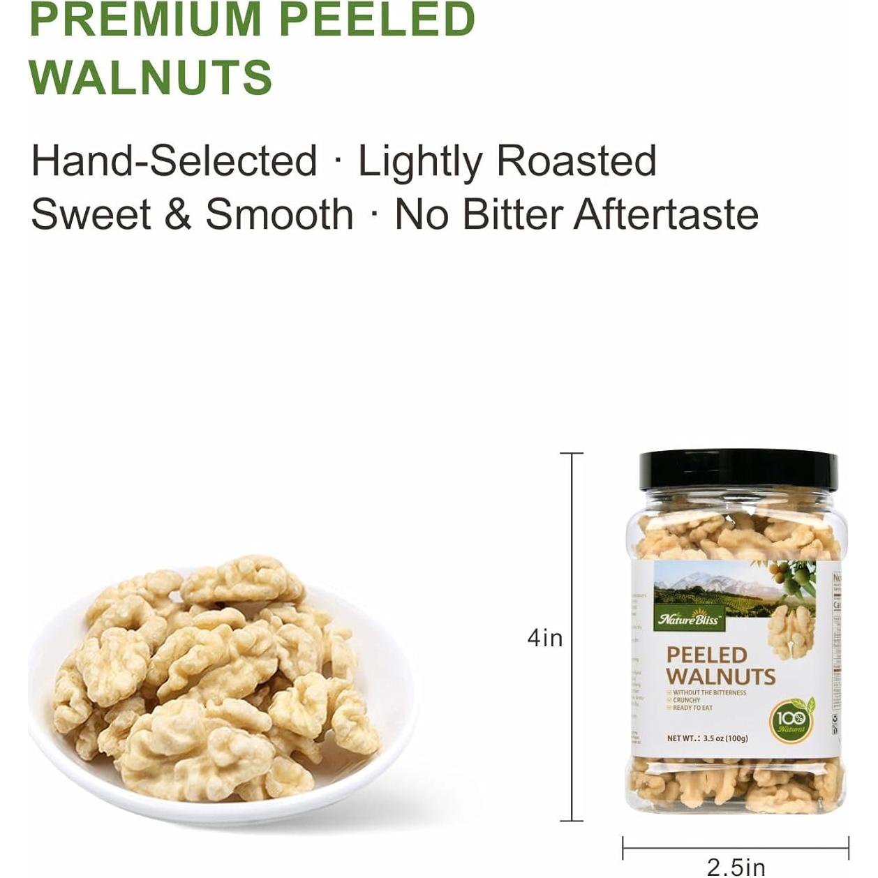 Nueces Peladas Naturebliss 99.22 g - Snack Saludable Sin Sal
