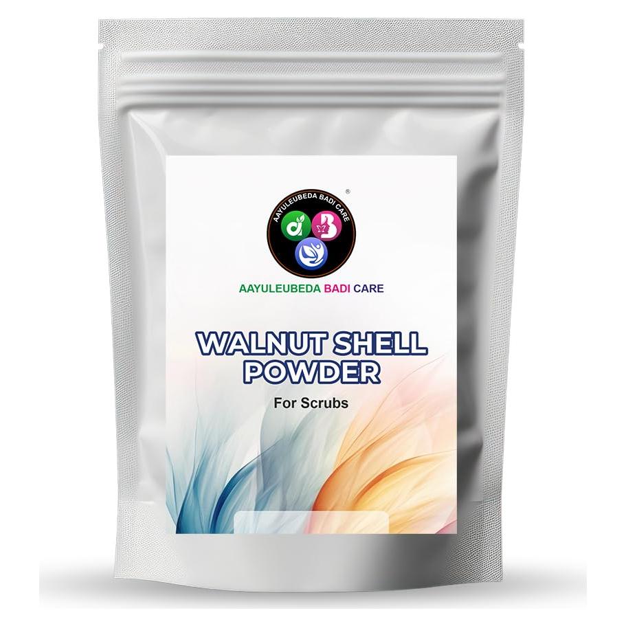 Polvo de Cáscara de Nuez Krivi Herbals 227g Exfoliante Natural