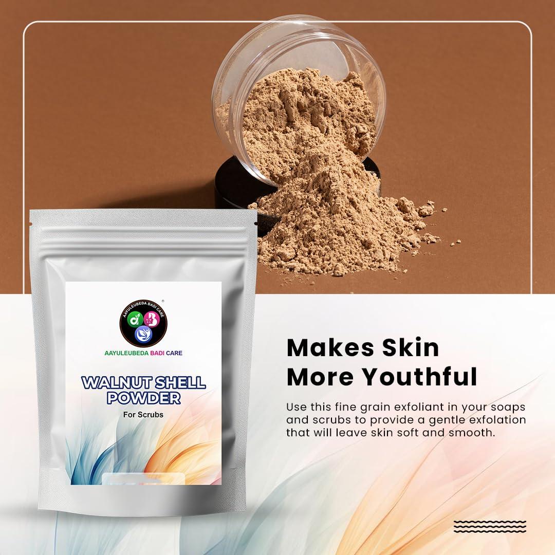 Polvo de Cáscara de Nuez Krivi Herbals 227g Exfoliante Natural