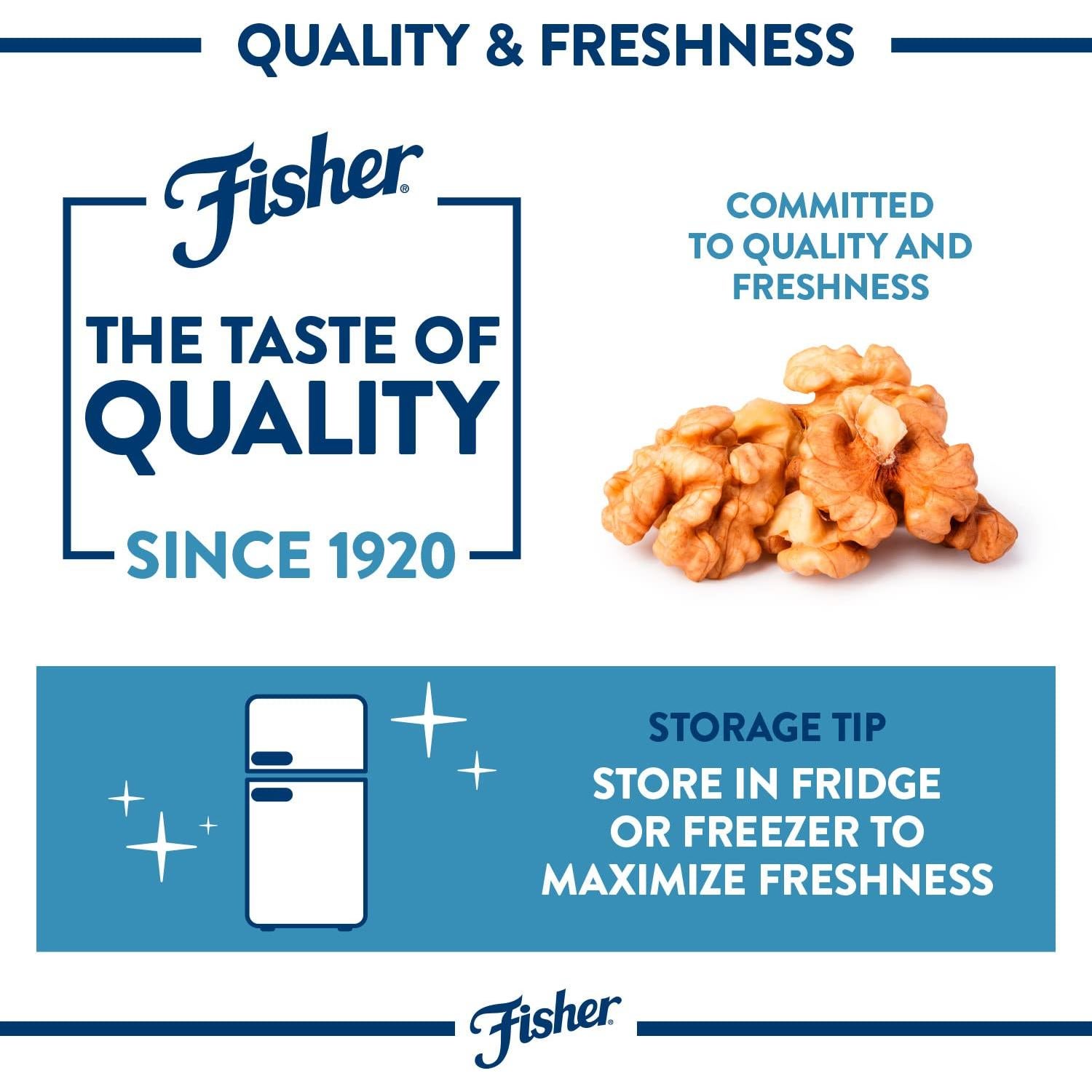 Nueces Fisher Mitades y Piezas 453g Sin Sal - Snack Saludable