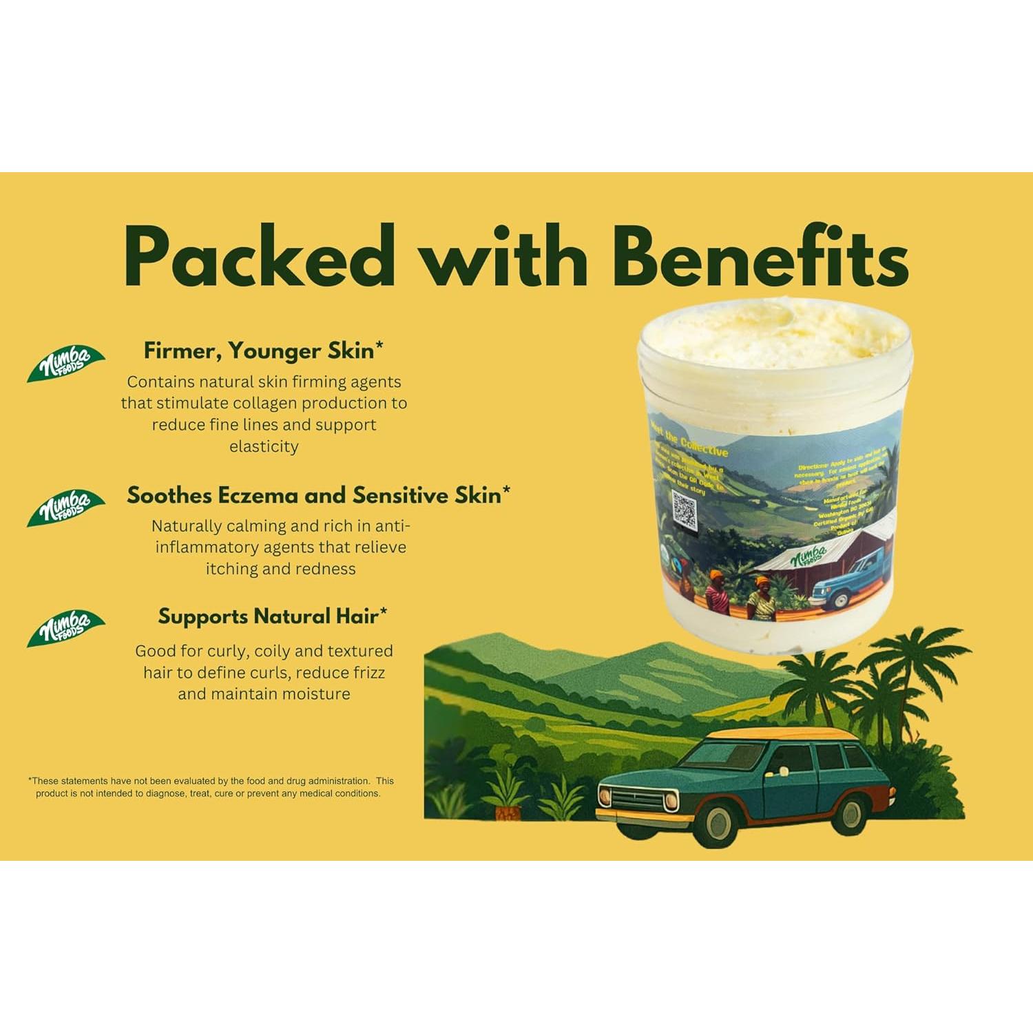 Manteca de Karité Batida 100% Pura Nimba 226.8g - Hidratante Multifuncional