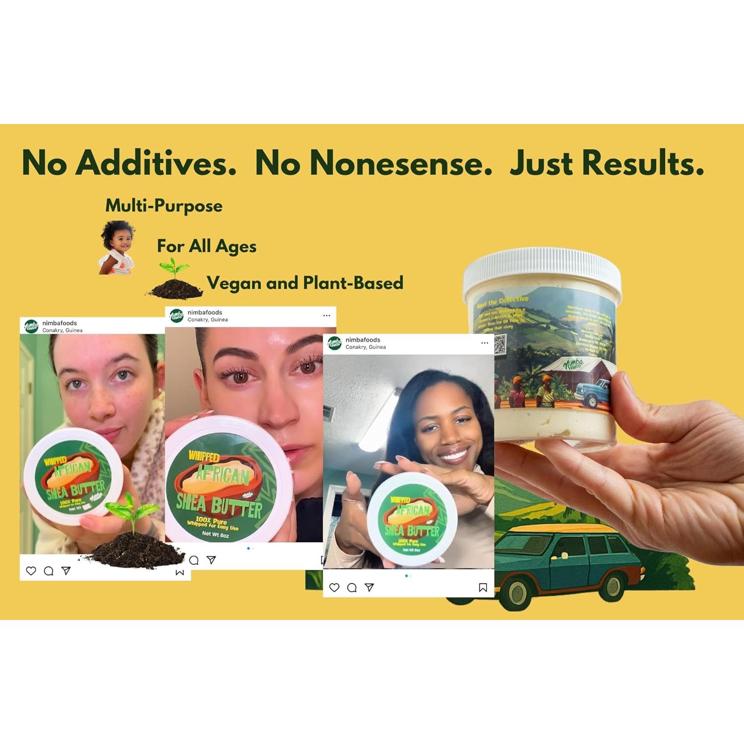 Manteca de Karité Batida 100% Pura Nimba 226.8g - Hidratante Multifuncional