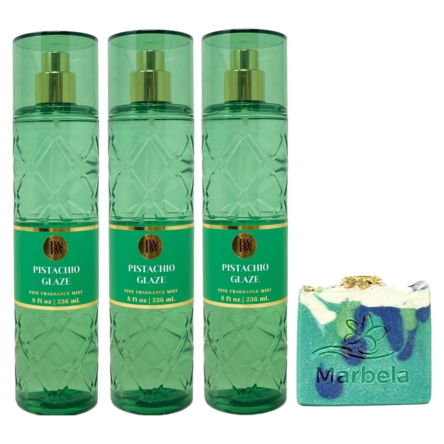 Set de Fragancia Glaseado de Pistacho y Jabón Aloe Vera 3 Piezas