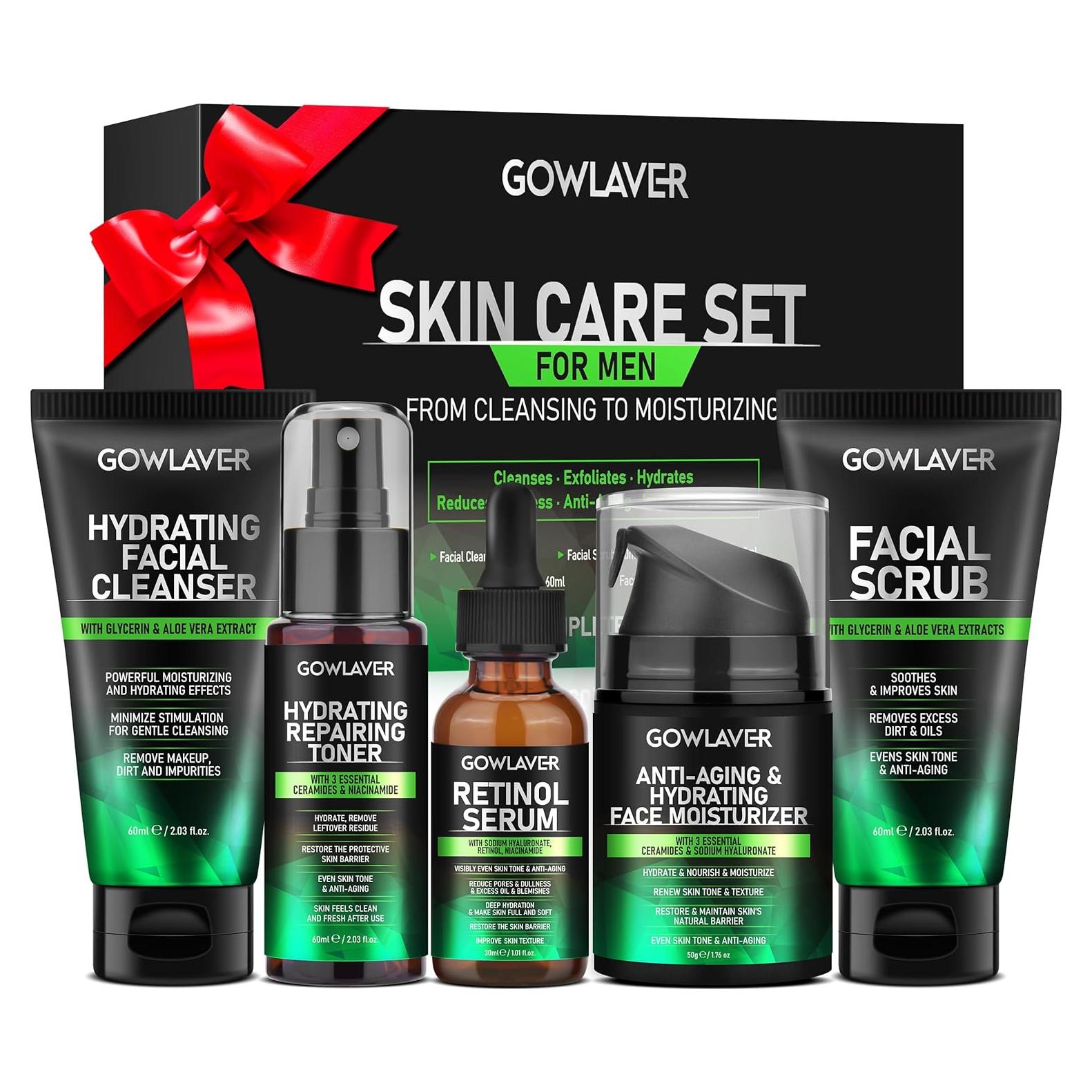 Set de Cuidado Facial para Hombres GOWLAVER - Hidratante y Antienvejecimiento