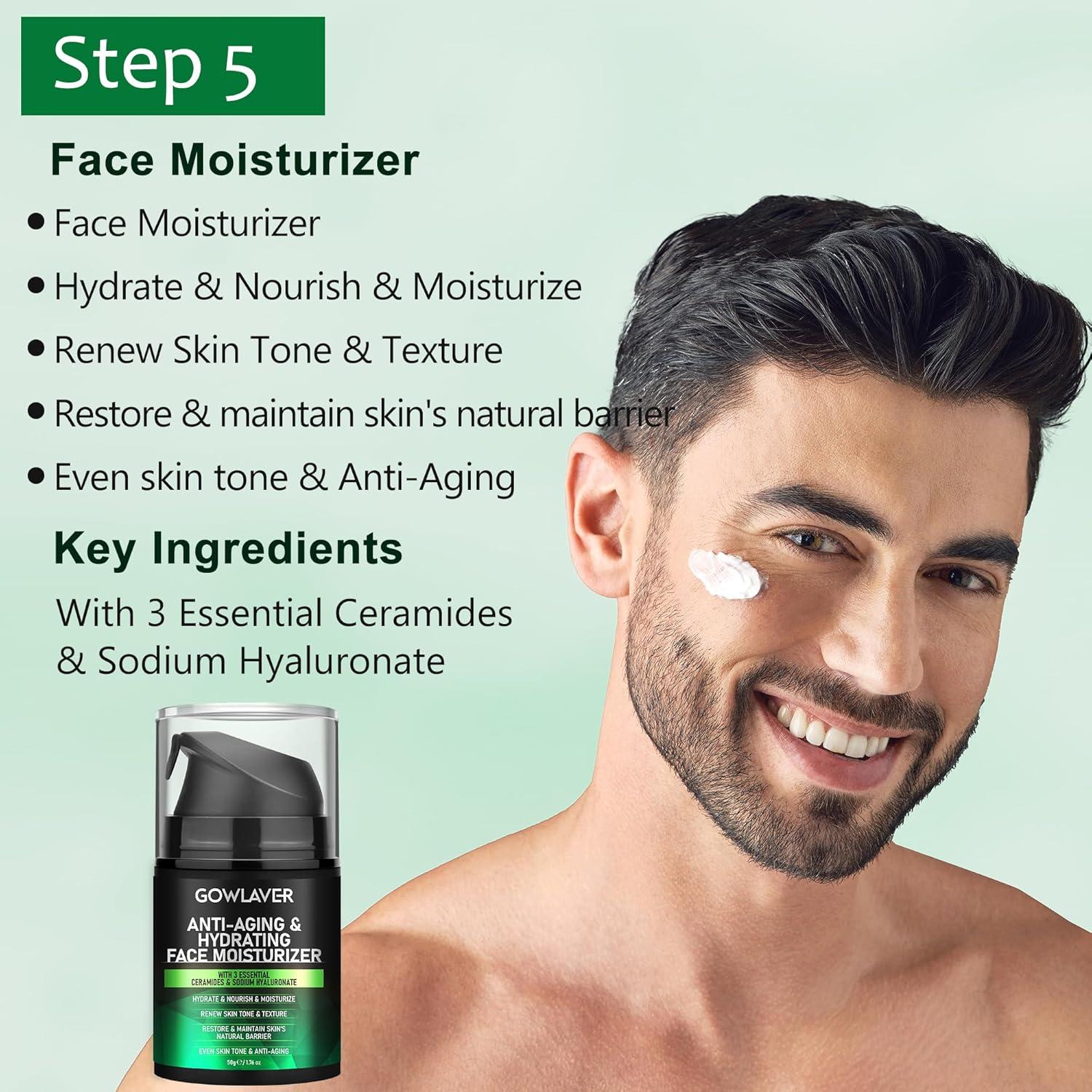 Set de Cuidado Facial para Hombres GOWLAVER - Hidratante y Antienvejecimiento