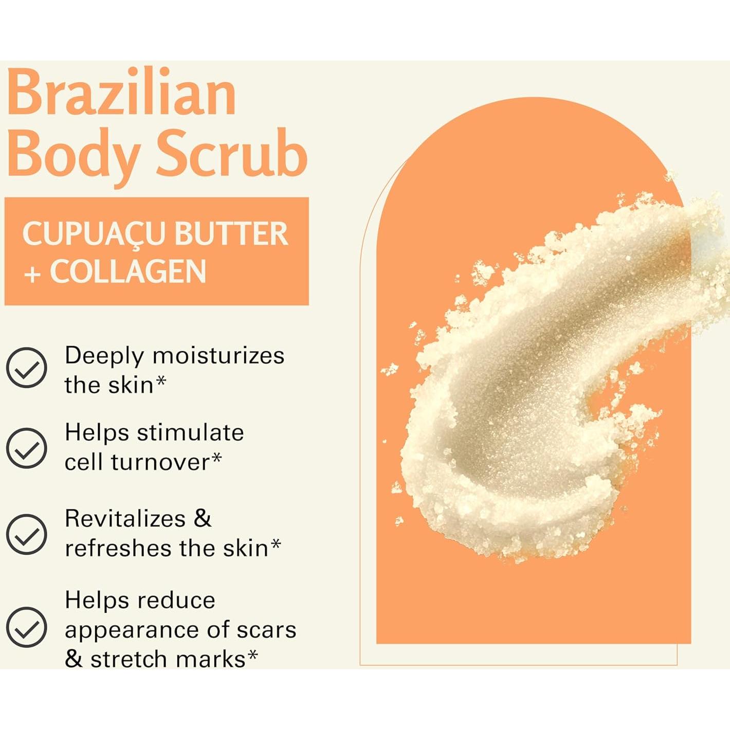 Exfoliante Corporal Brasileño M3 Naturals 453 g Hidratante