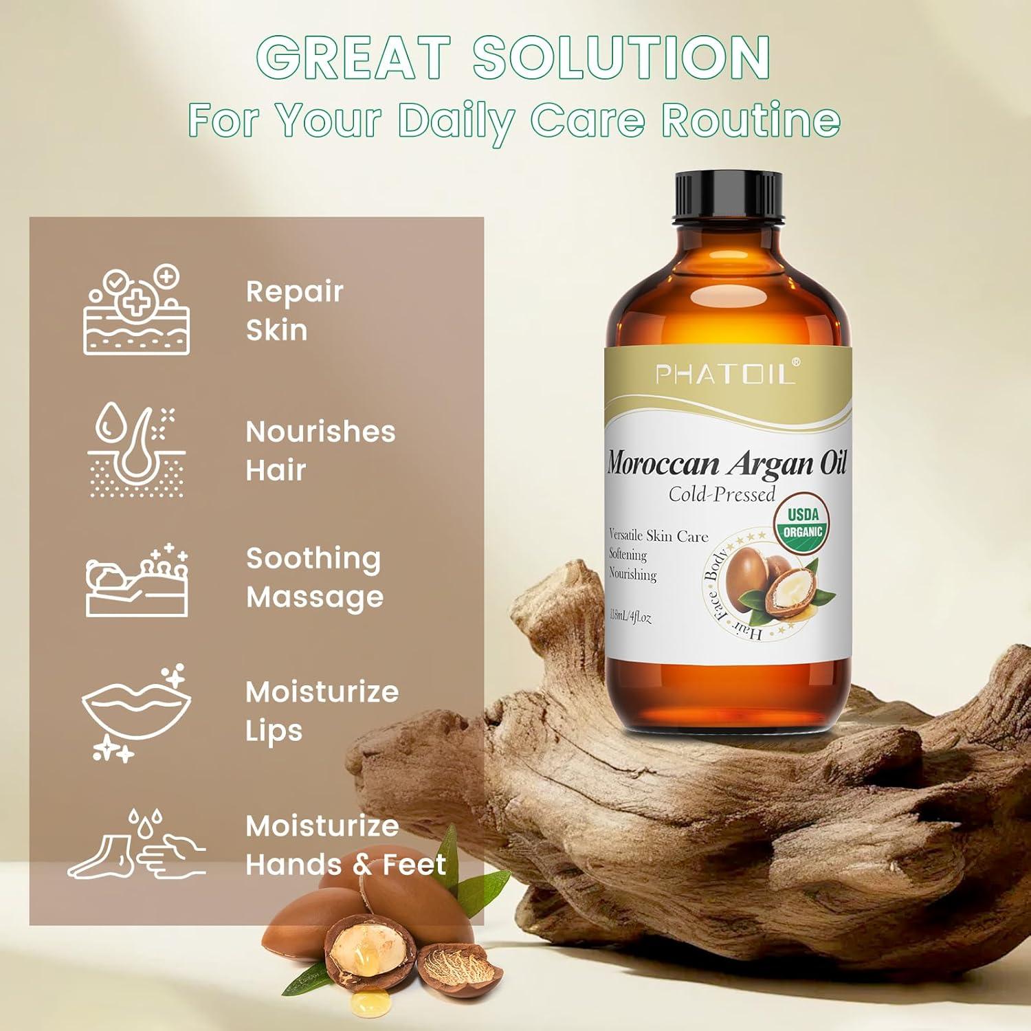 Aceite de Argán Marroquí Orgánico PHATOIL 118 ml para Cabello y Piel