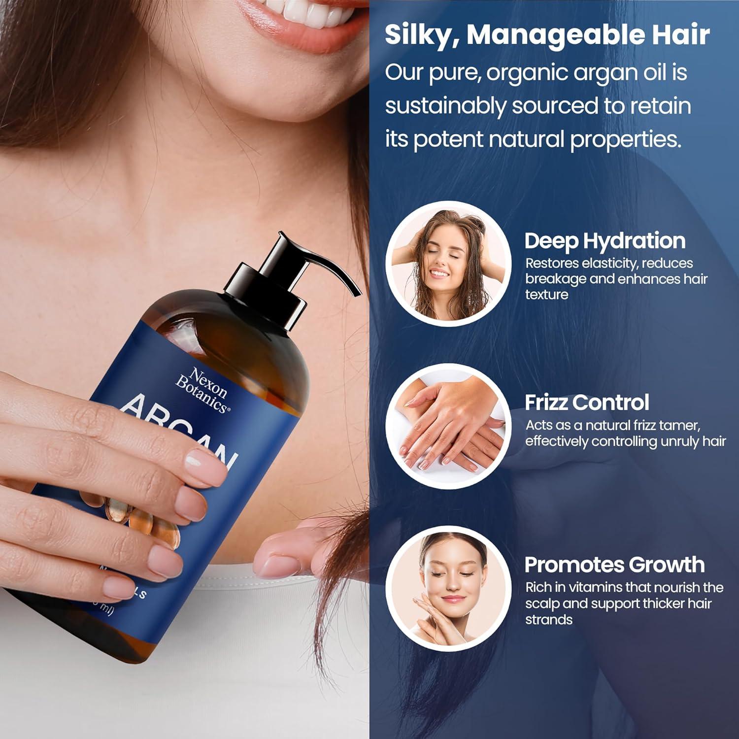 Aceite de Argan Nexon Botanics 236.6 ml - Hidratante Piel y Cabello