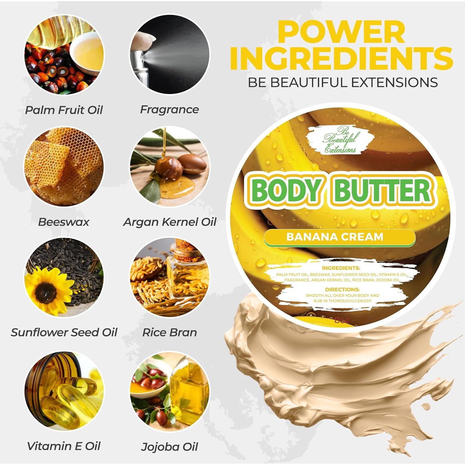 Manteca Corporal Aroma Plátano 226g - Hidratante Jojoba