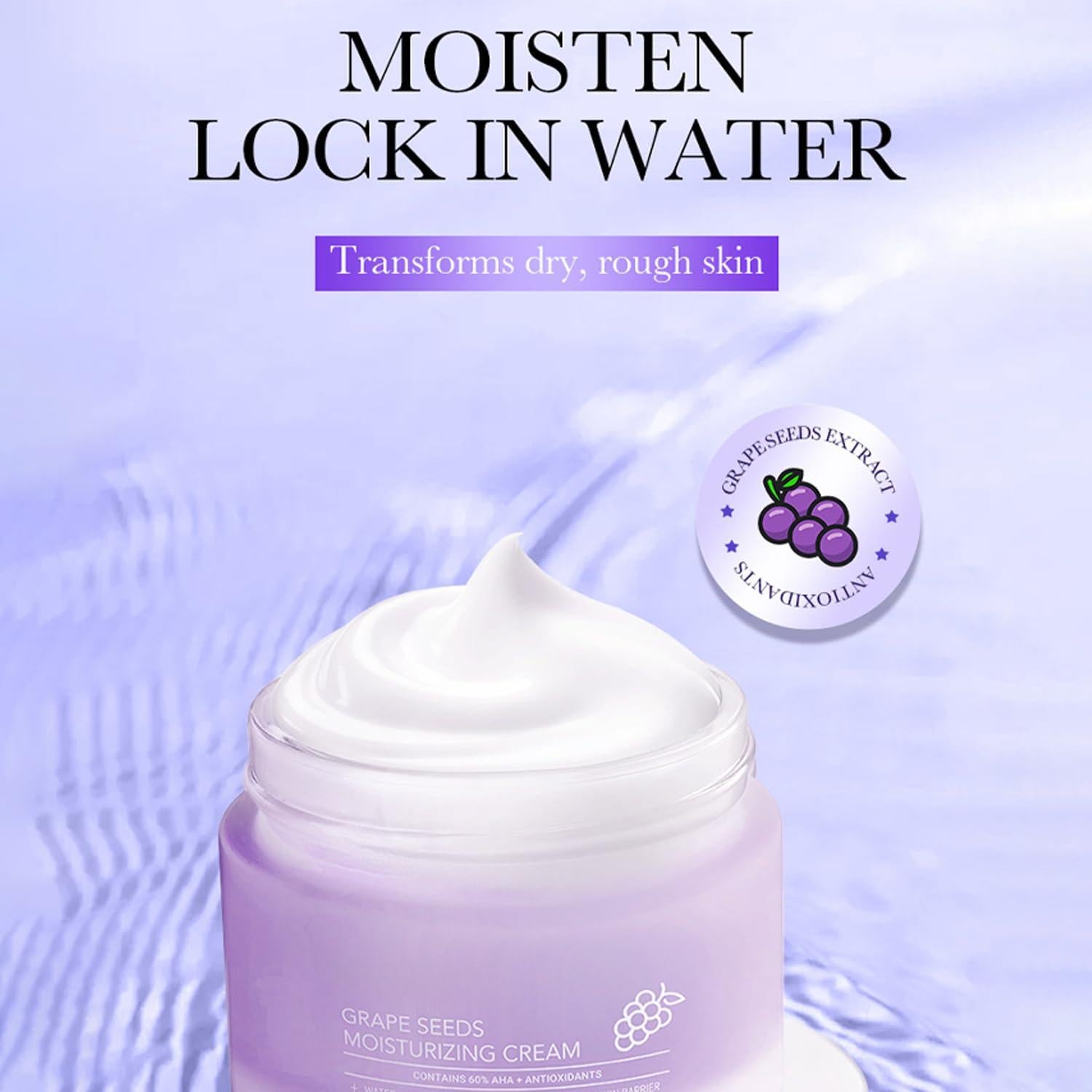 Crema Facial Hidratante Semilla de Uva WHHWM 48g Antienvejecimiento