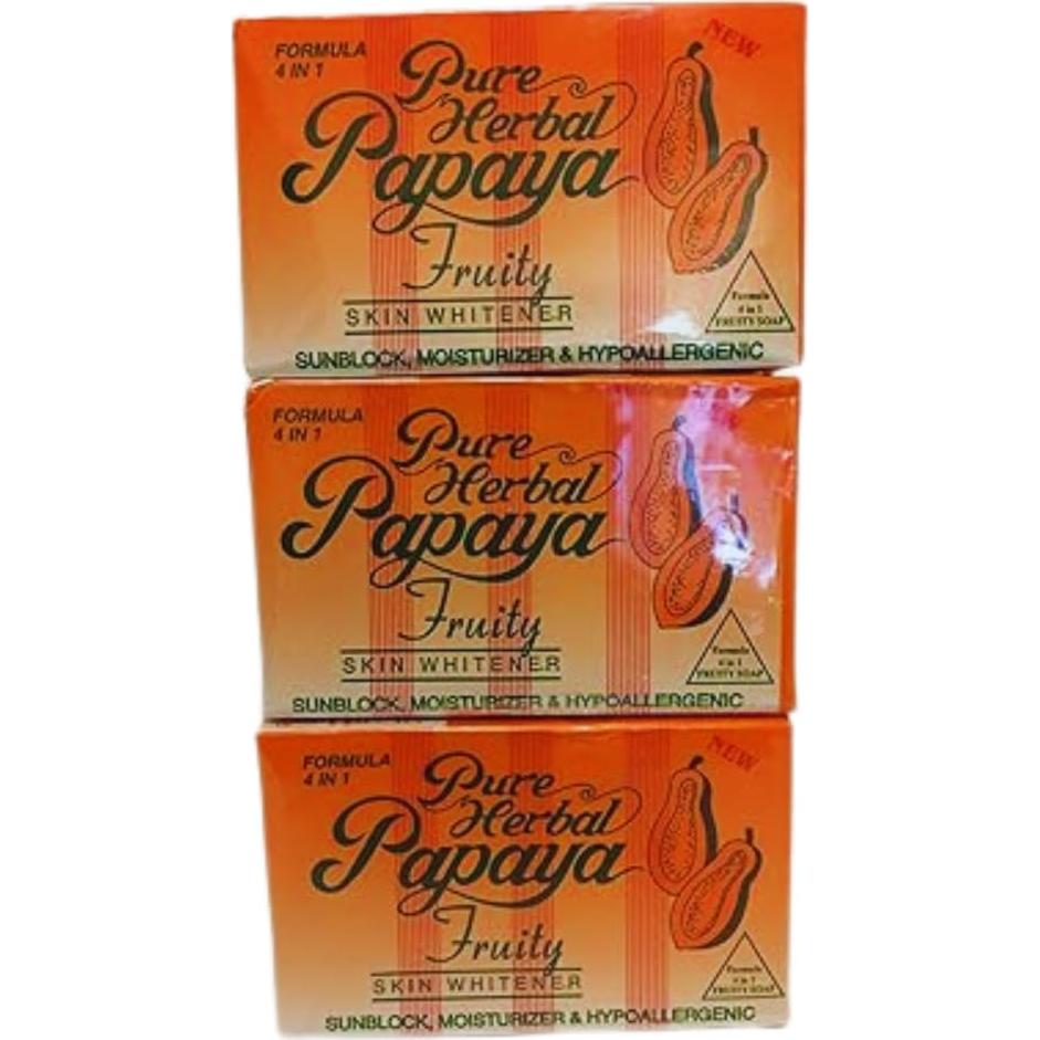 Blanqueador de Piel Frutal Papaya Herbal Puro - 3 Barras