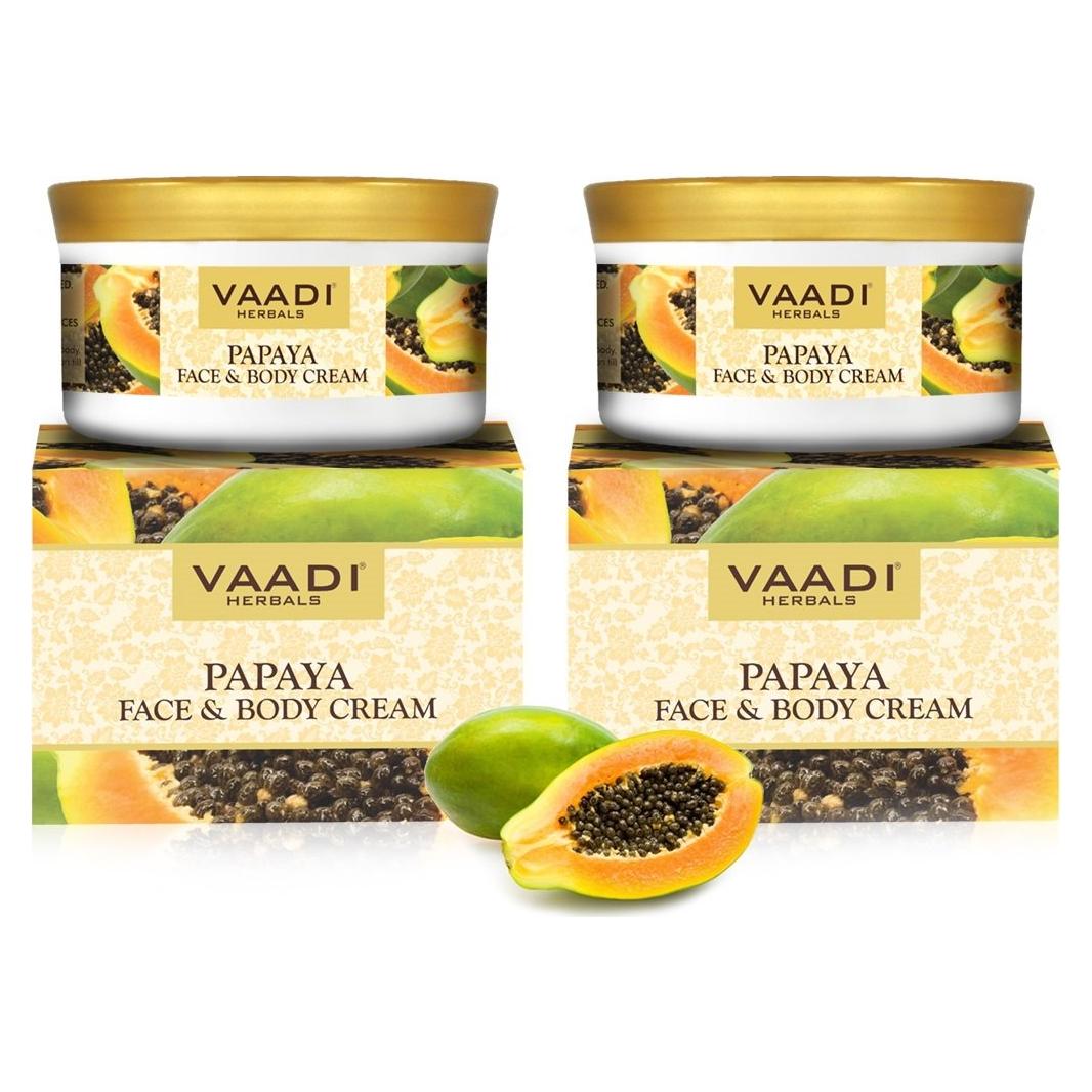 Crema Hidratante Papaya Vaadi Herbals 300g (Paquete de 2)