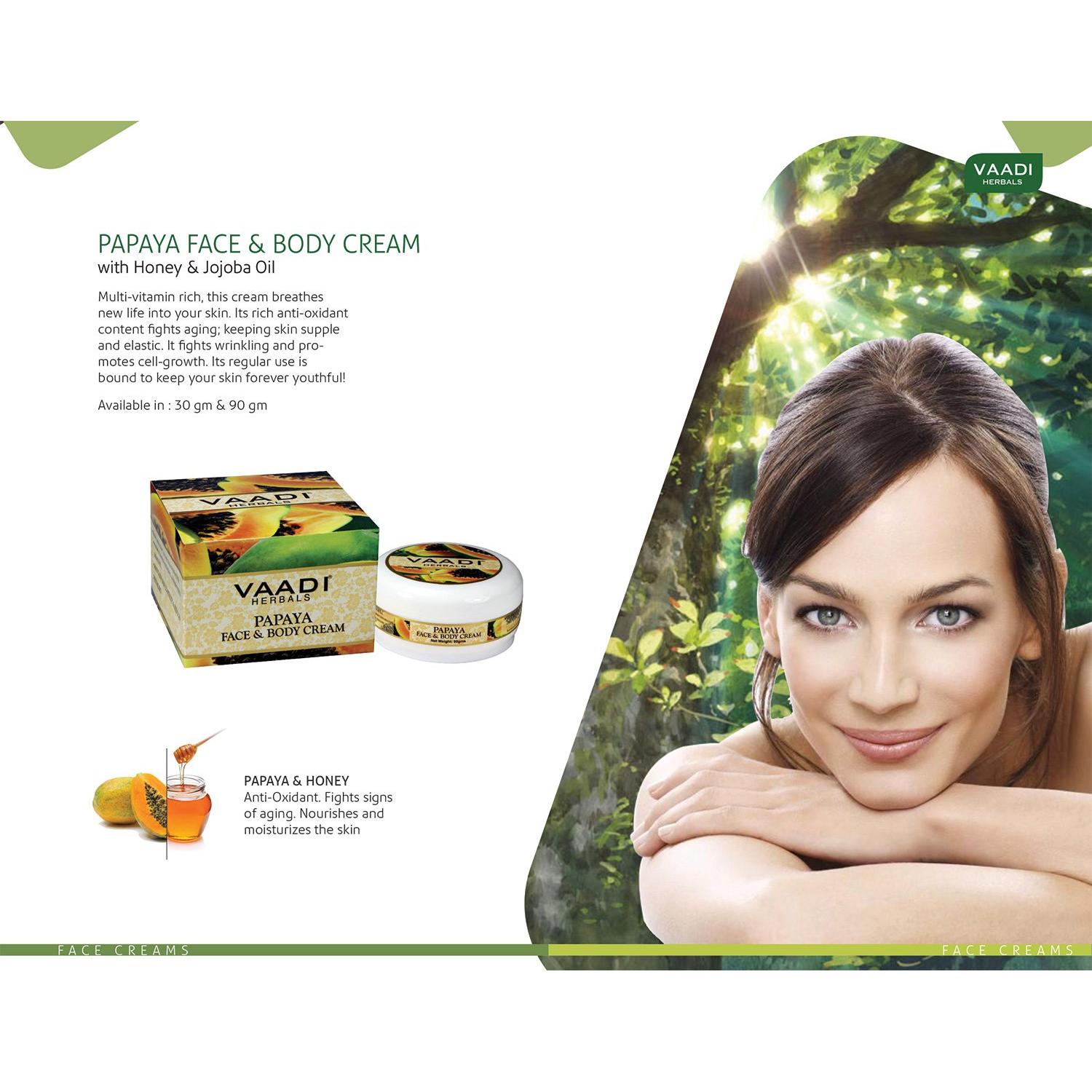 Crema Hidratante Papaya Vaadi Herbals 300g (Paquete de 2)