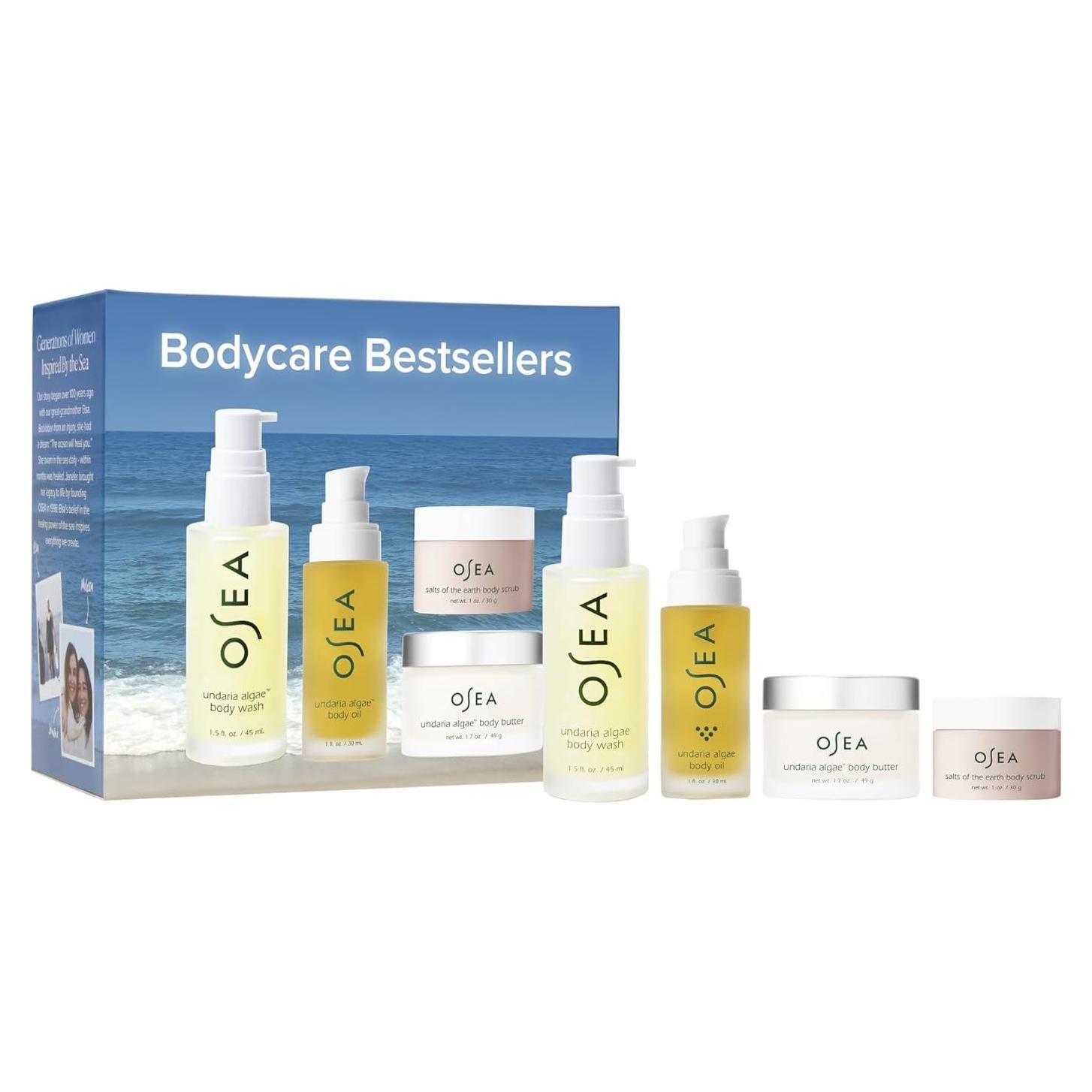 Conjunto de Cuidado Corporal OSEA 4 Piezas - Gel, Aceite, Manteca y Exfoliante