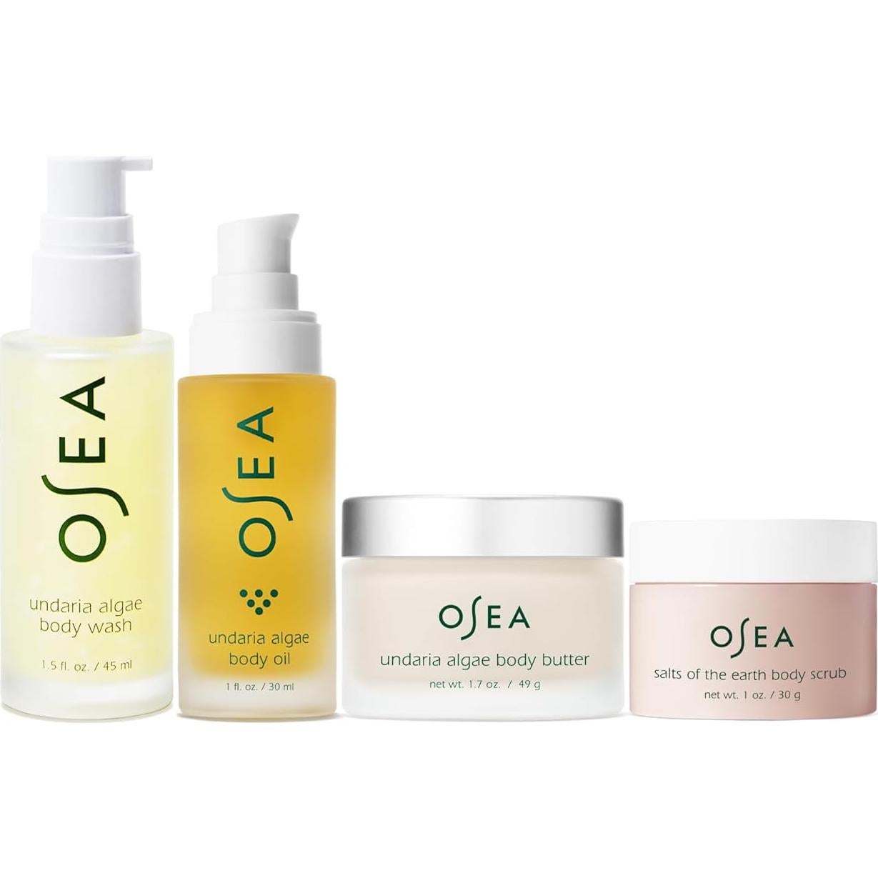 Conjunto de Cuidado Corporal OSEA 4 Piezas - Gel, Aceite, Manteca y Exfoliante