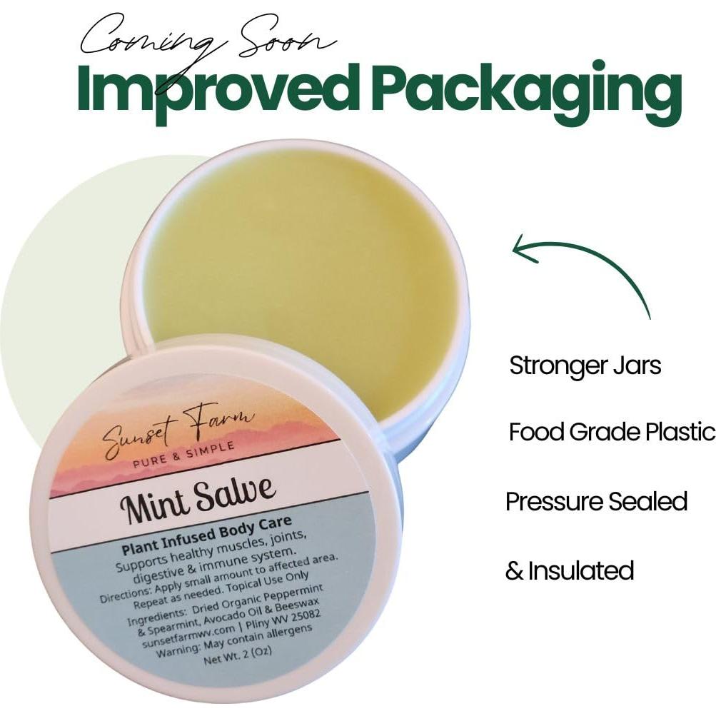 Ungüento Herbal Orgánico de Menta 56.7 g - Alivio Muscular