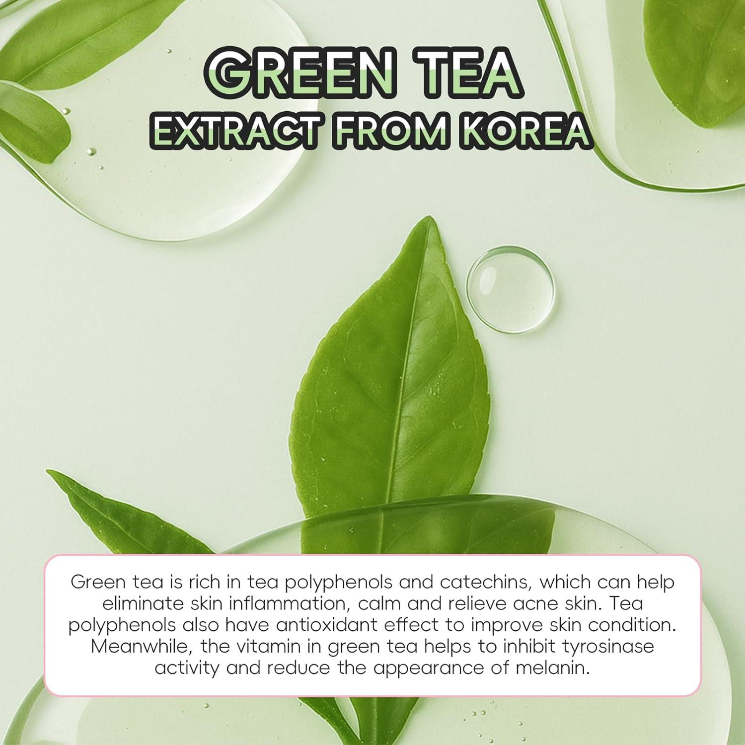 Set de Cuidado Facial Coreano QUIYUM con Té Verde - 7 Piezas