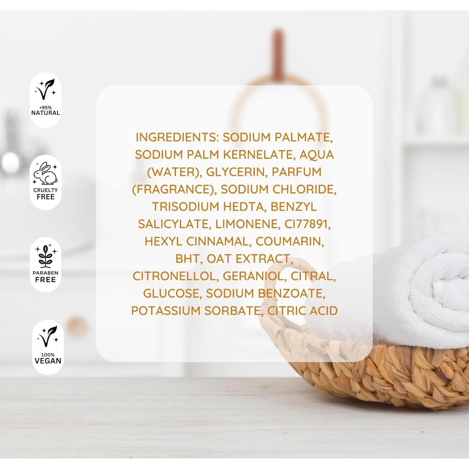 Jabón de Avena YOLY 90 g - Hidratante Vegano, Paquete de 4