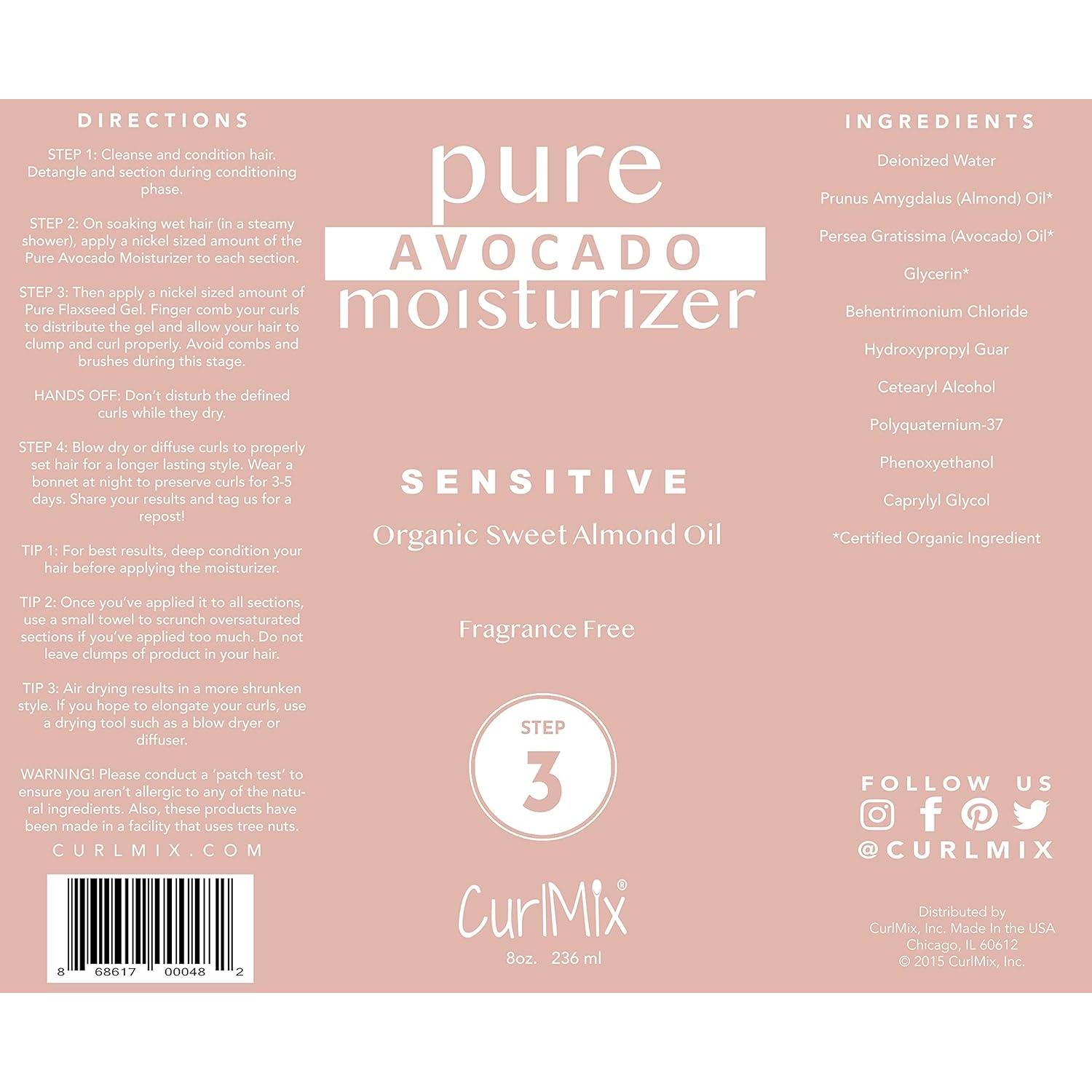 Hidratante Orgánico CurlMix Aguacate 236 ml - Sin Fragancia