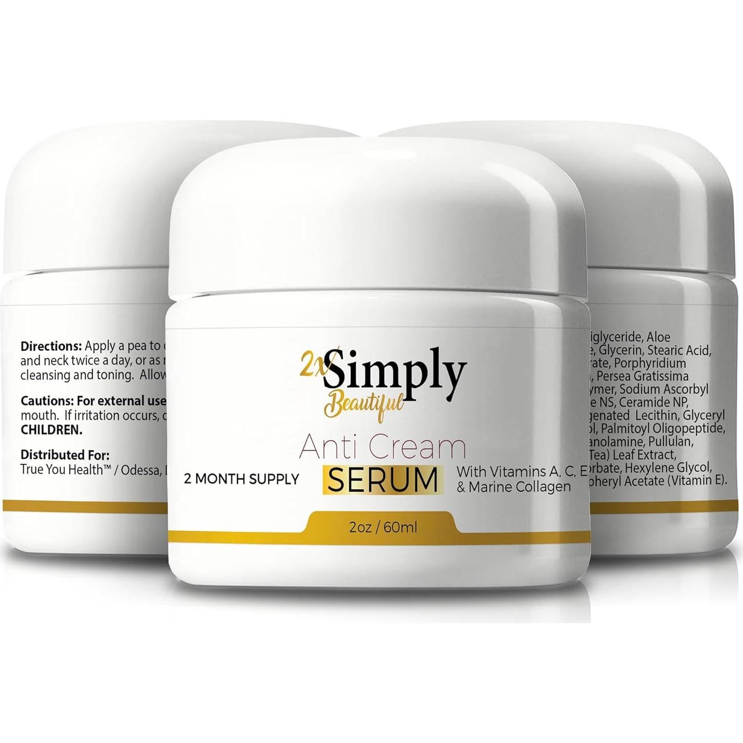 Crema Anti Envejecimiento Simplemente Hermosa 2x 81g - Colágeno y Vitaminas