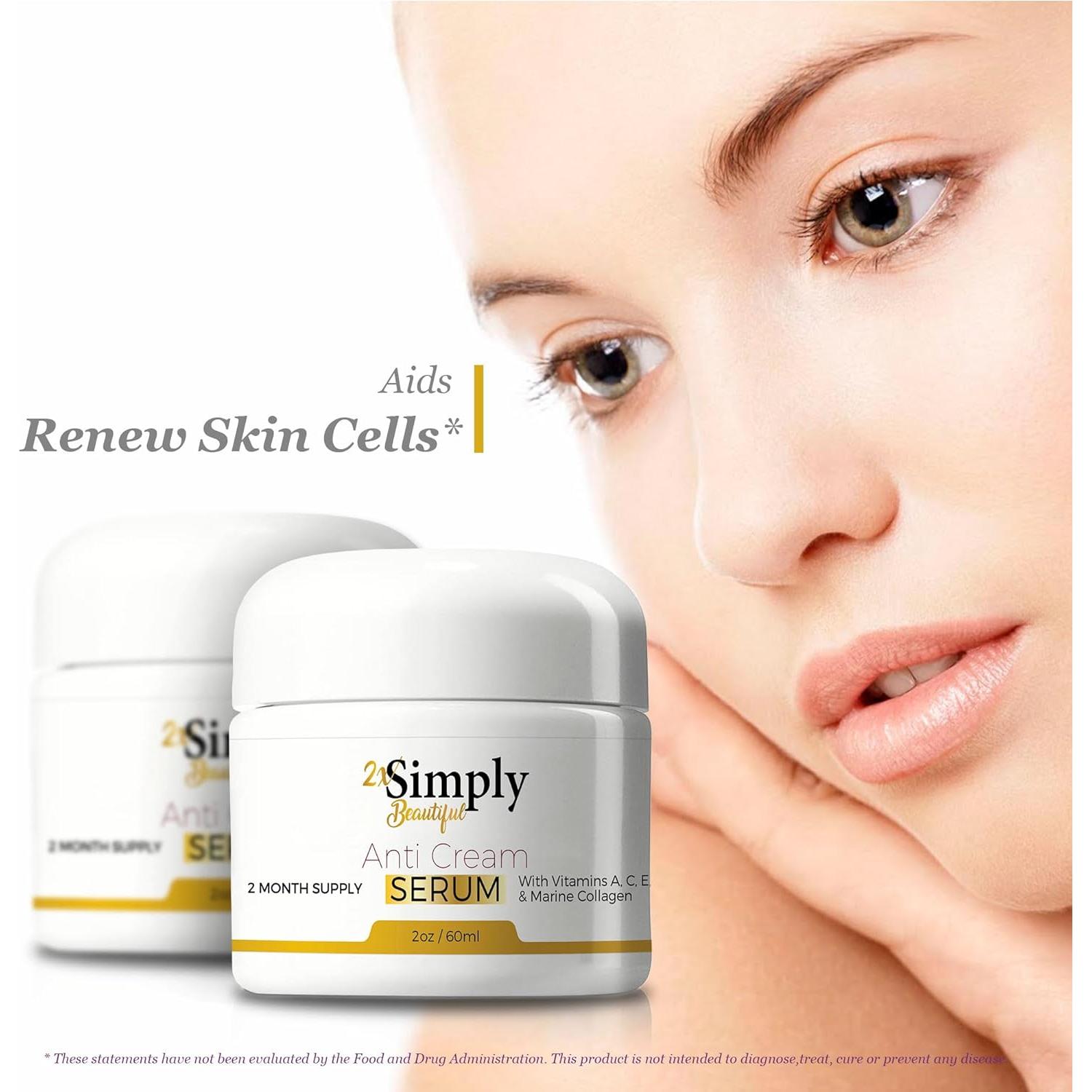 Crema Anti Envejecimiento Simplemente Hermosa 2x 81g - Colágeno y Vitaminas