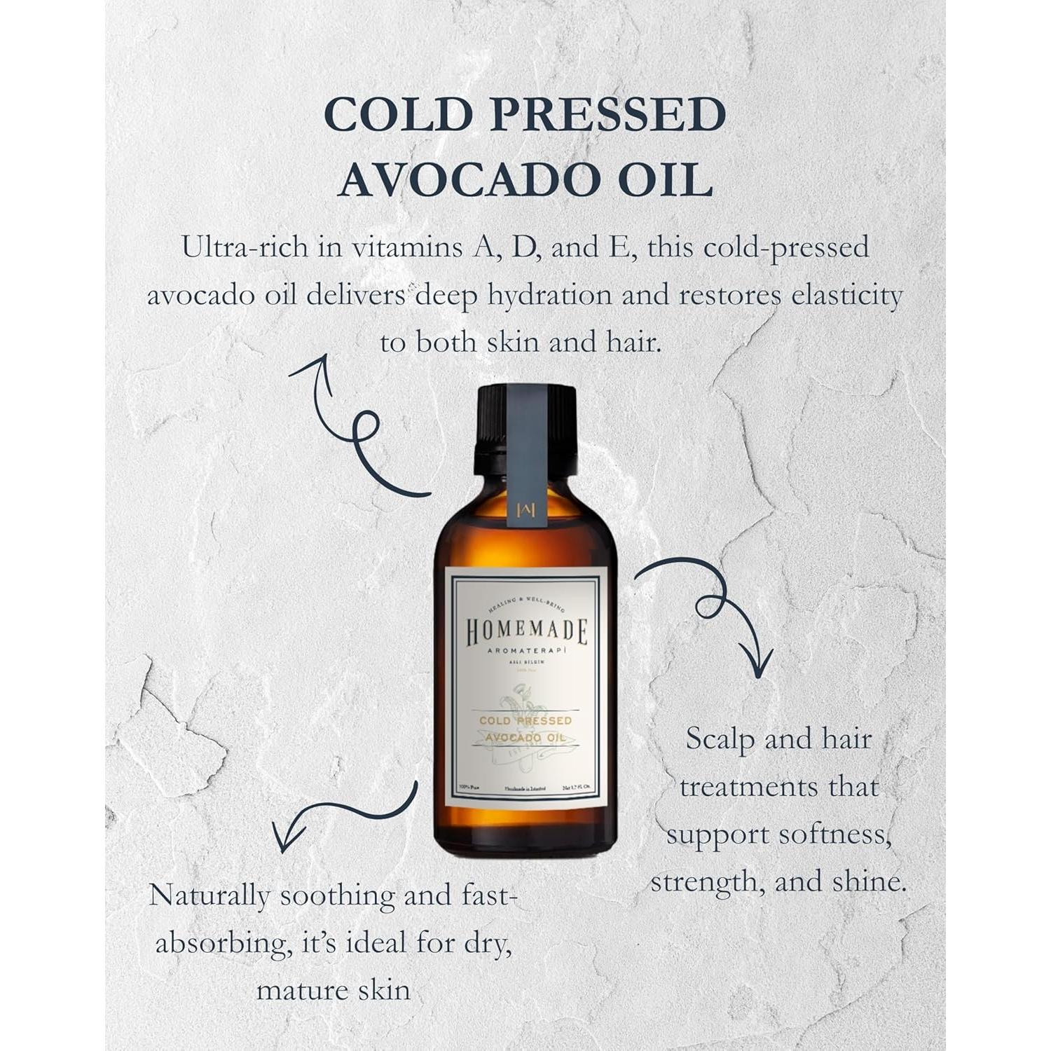 Aceite de Aguacate Prensado en Frío Homemade Aromaterapi 50 ml