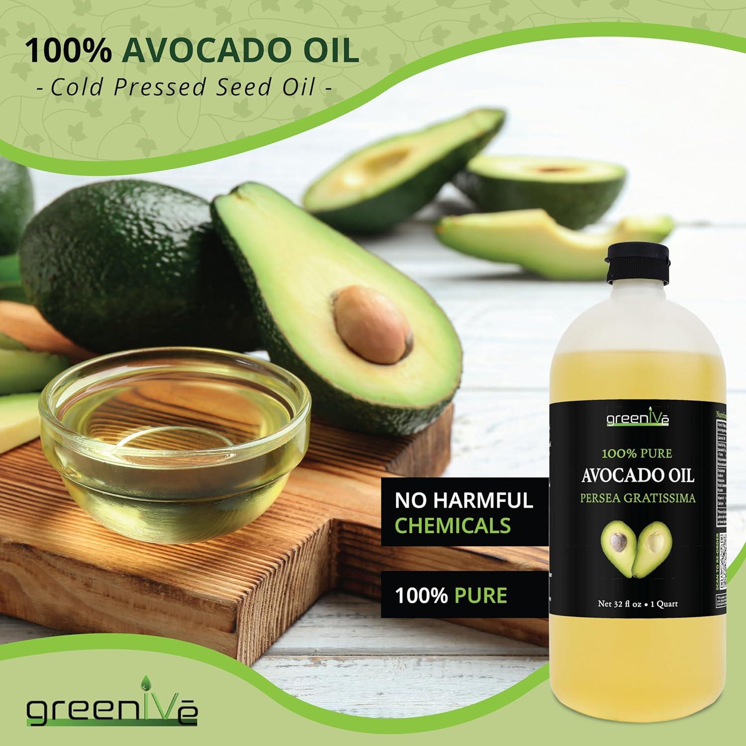 Aceite de Aguacate GreenIVe 100% Puro 0.95L Prensado en Frío