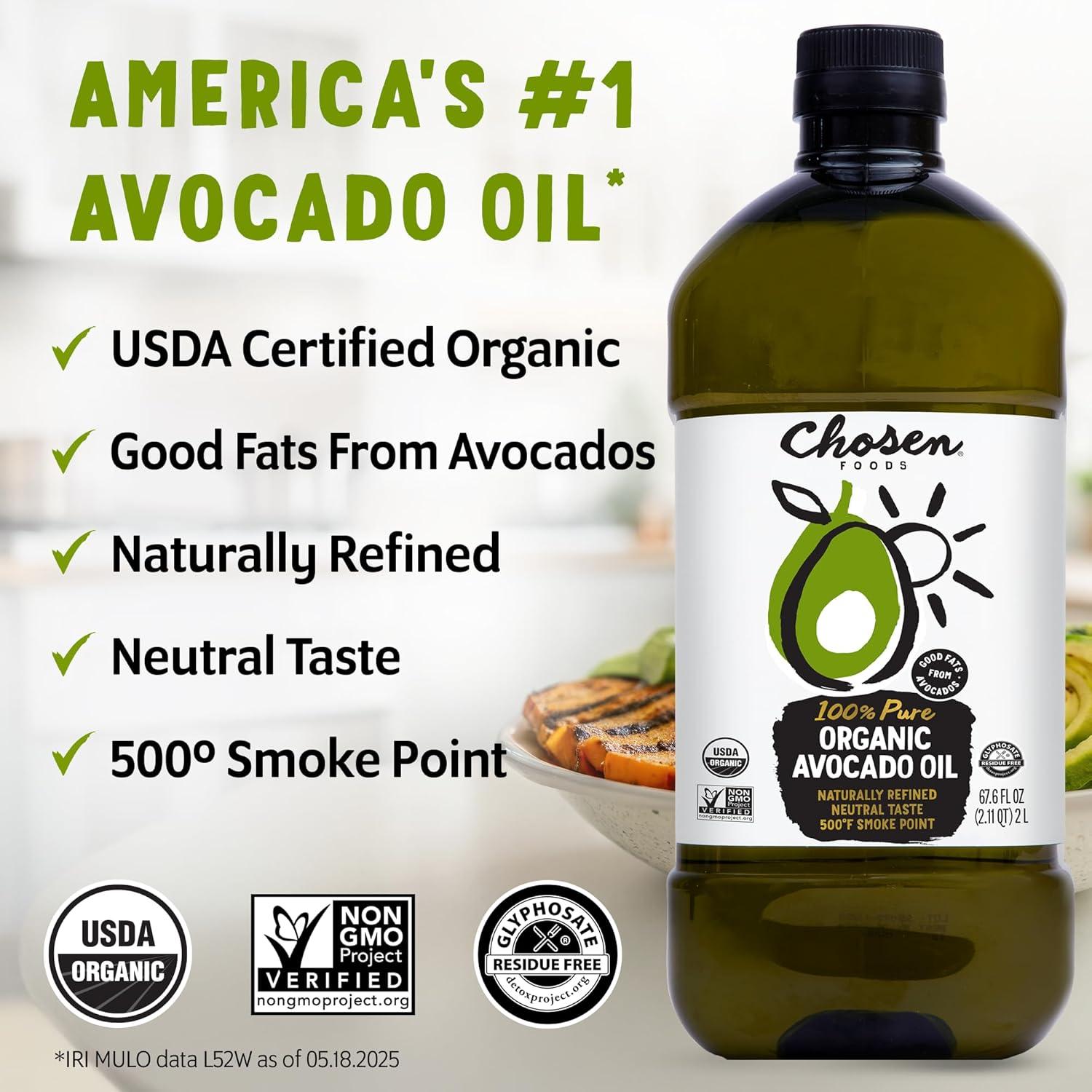 Aceite de Aguacate Orgánico Elegido Alimentos 2L - 100% Puro