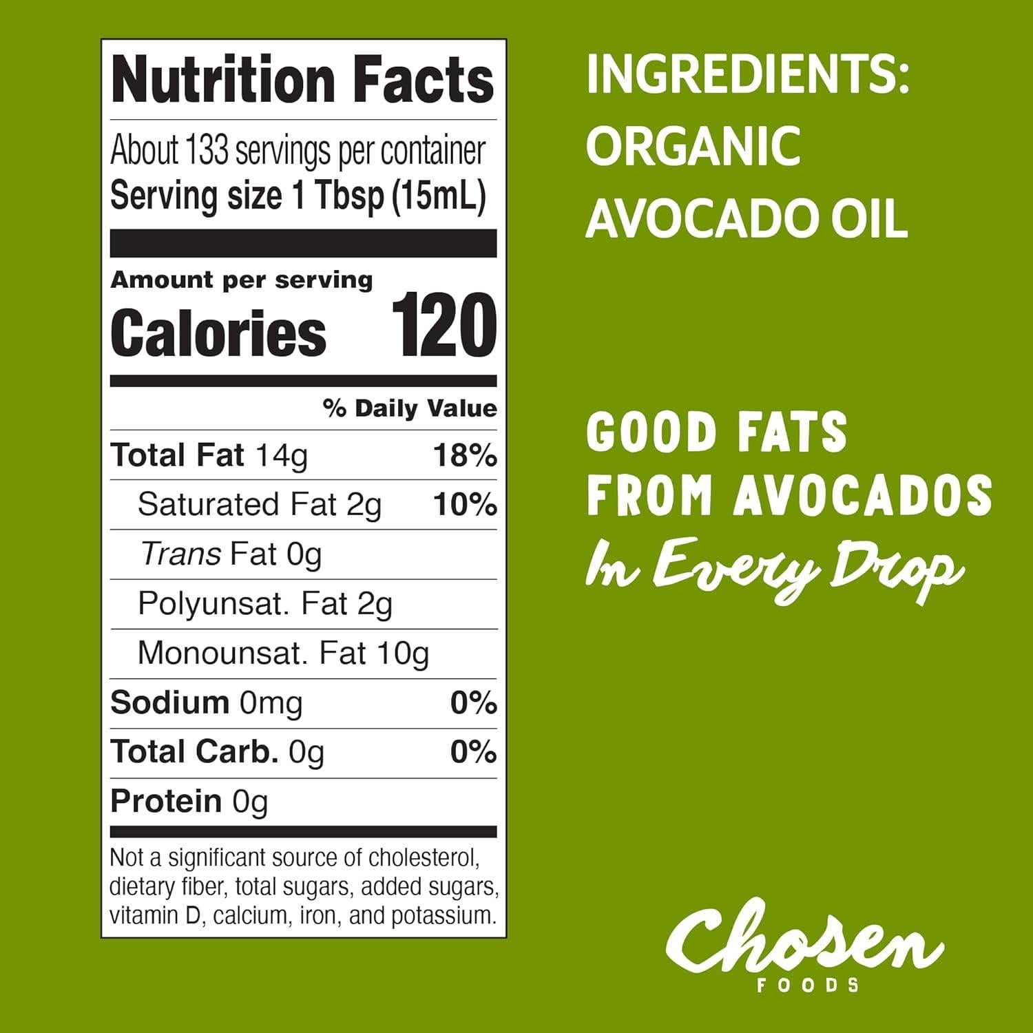 Aceite de Aguacate Orgánico Elegido Alimentos 2L - 100% Puro