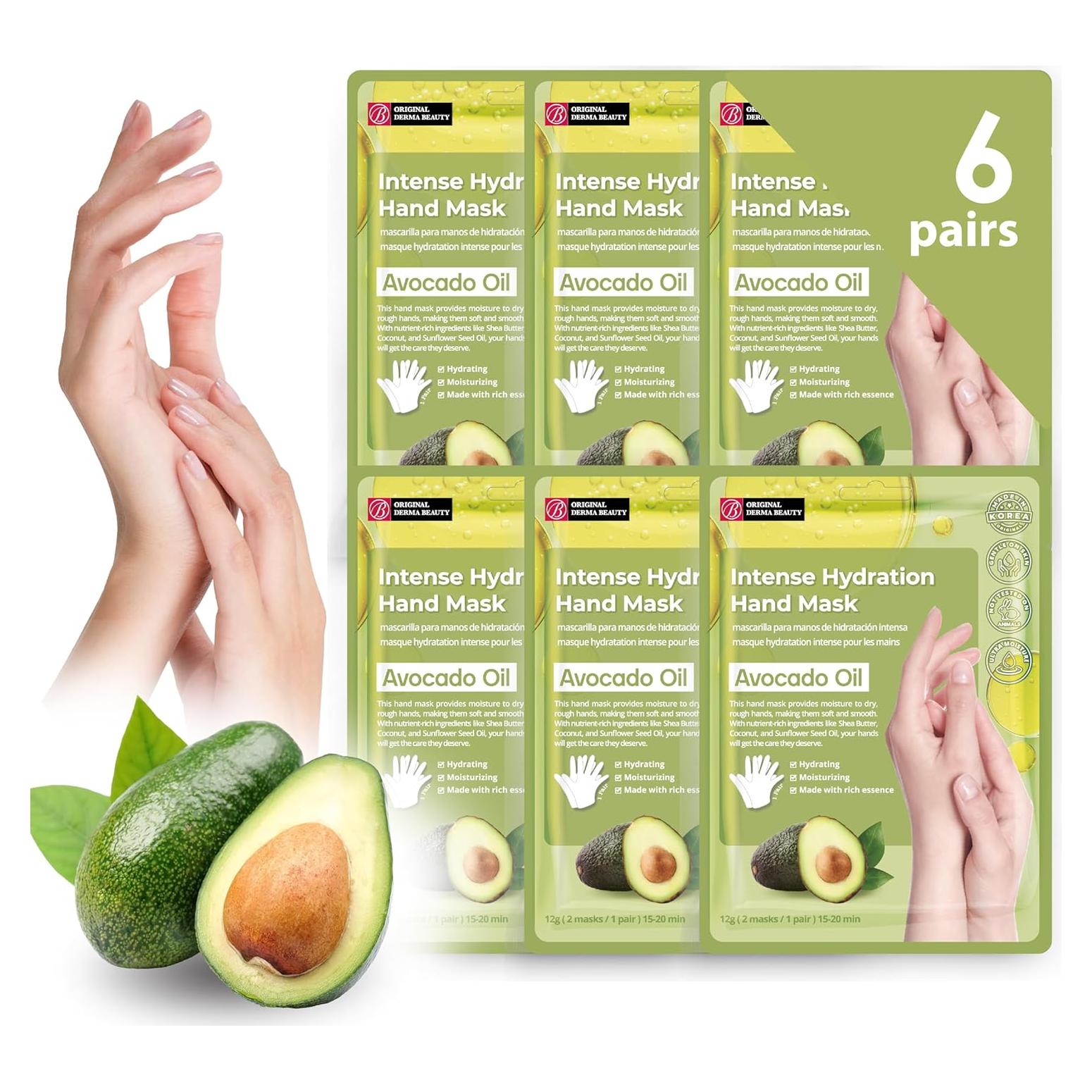 Innerest Guantes Hidratantes de Mano - 6 Pares Aceite de Aguacate
