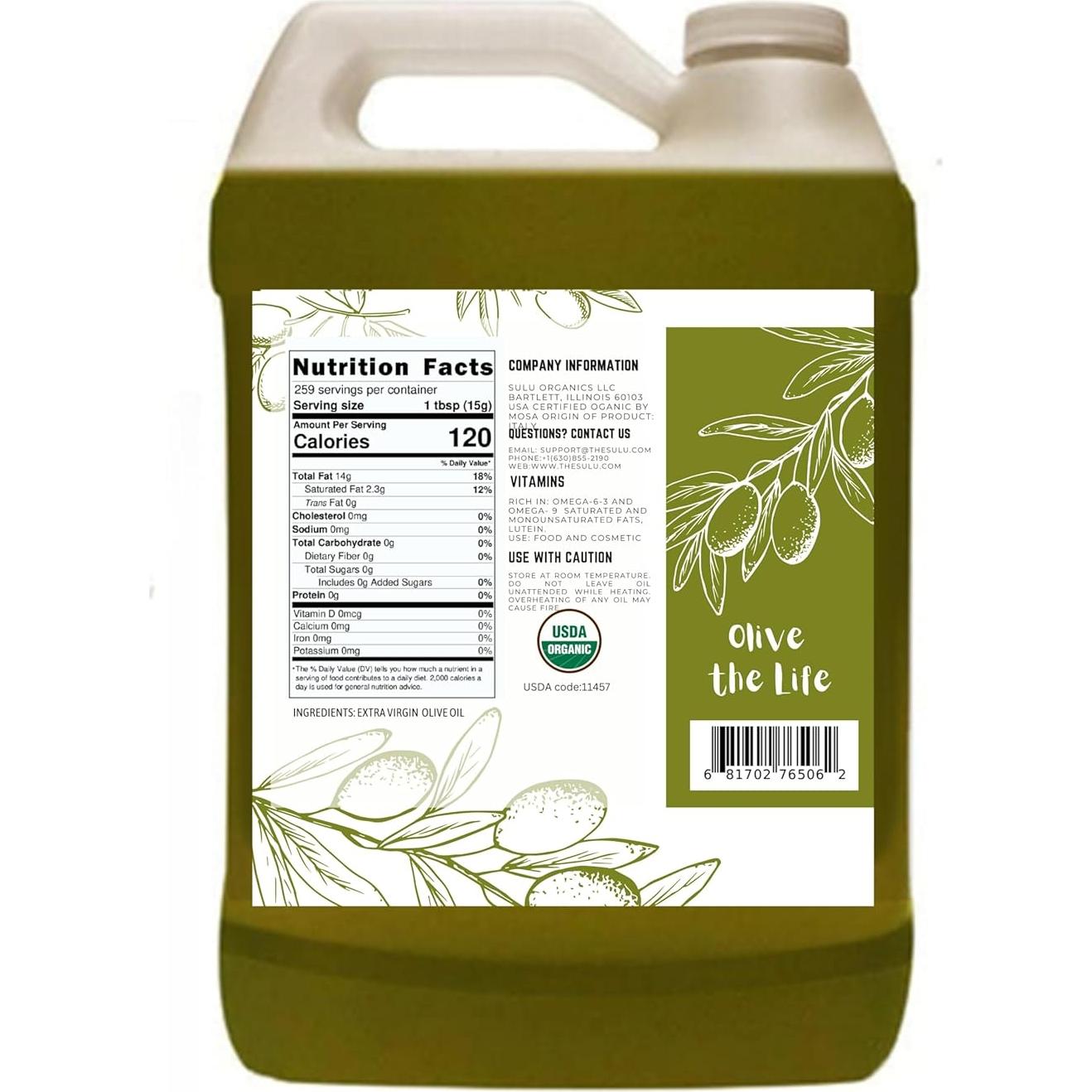 Aceite de Oliva Extra Virgen Orgánico SULU 1.89 L Prensado en Frío