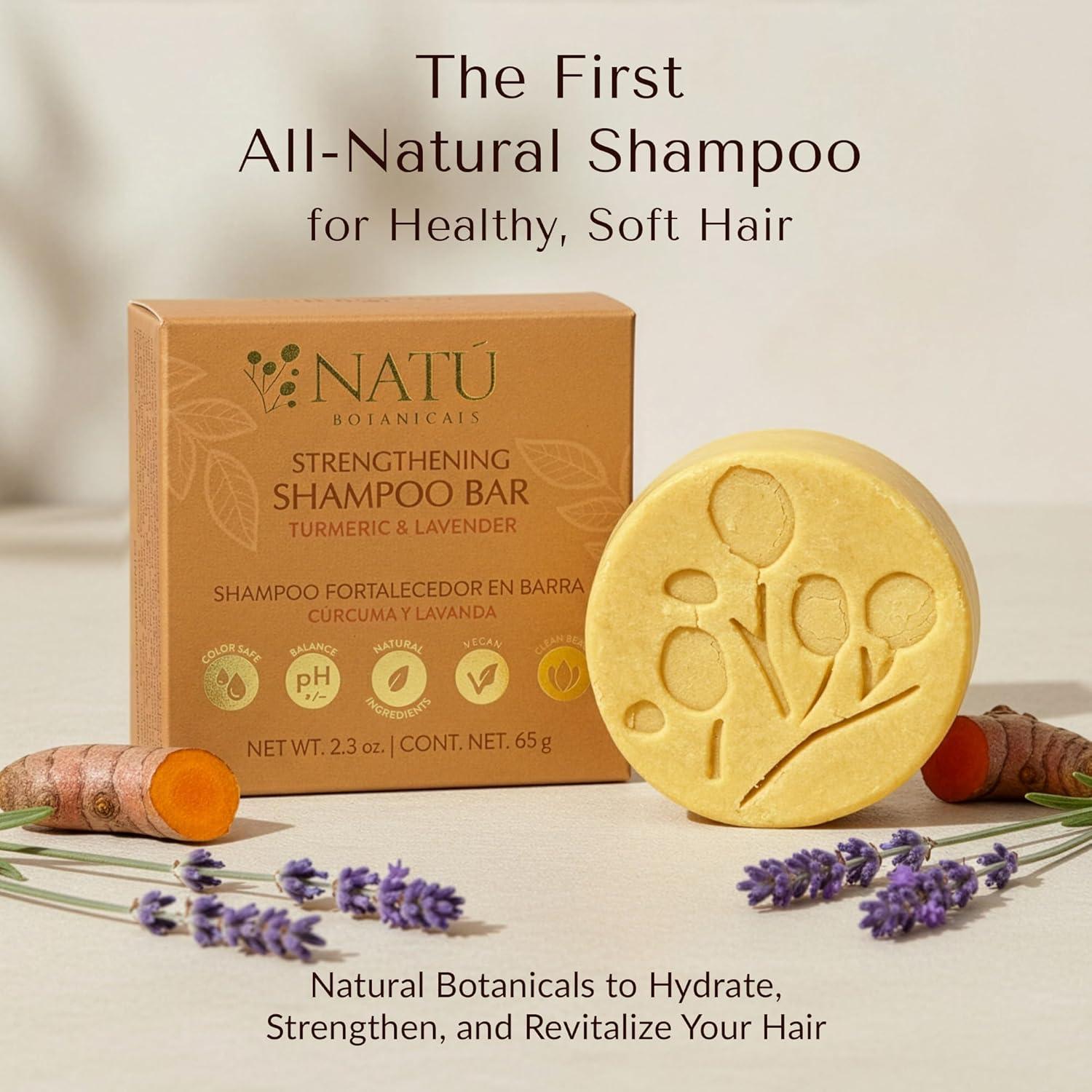 Champú Sólido Fortalecedor NATÚ BOTANICALS 65g - Cúrcuma y Lavanda